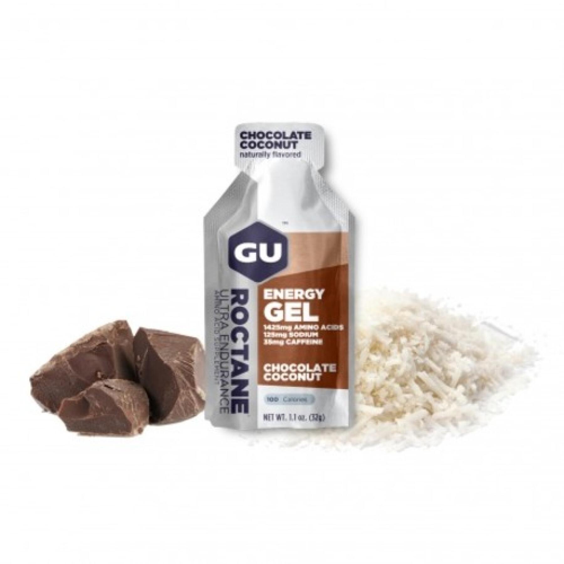 Pack of 24 roctane gels Gu Energy chocolat/noix de coco 