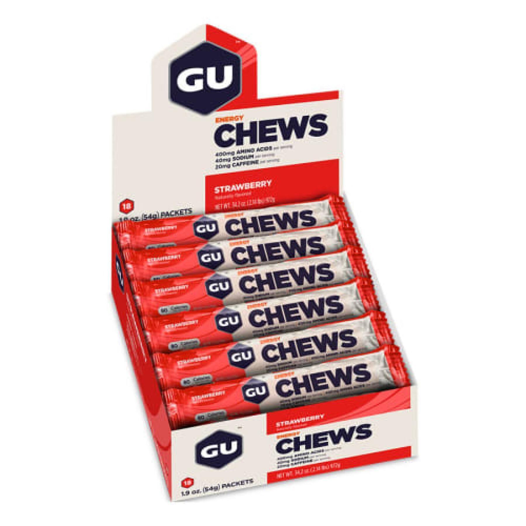 8 chewing gums Gu Energy fraise (x18)