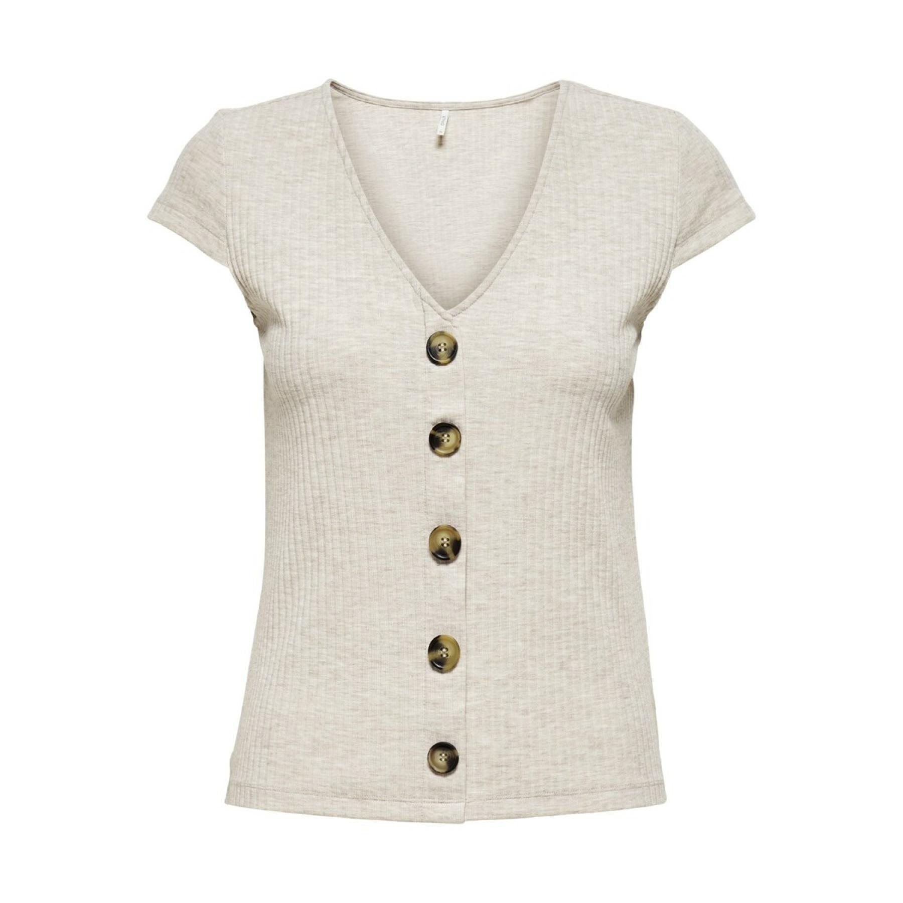 Women's top Only Nella manches courtes col à boutons