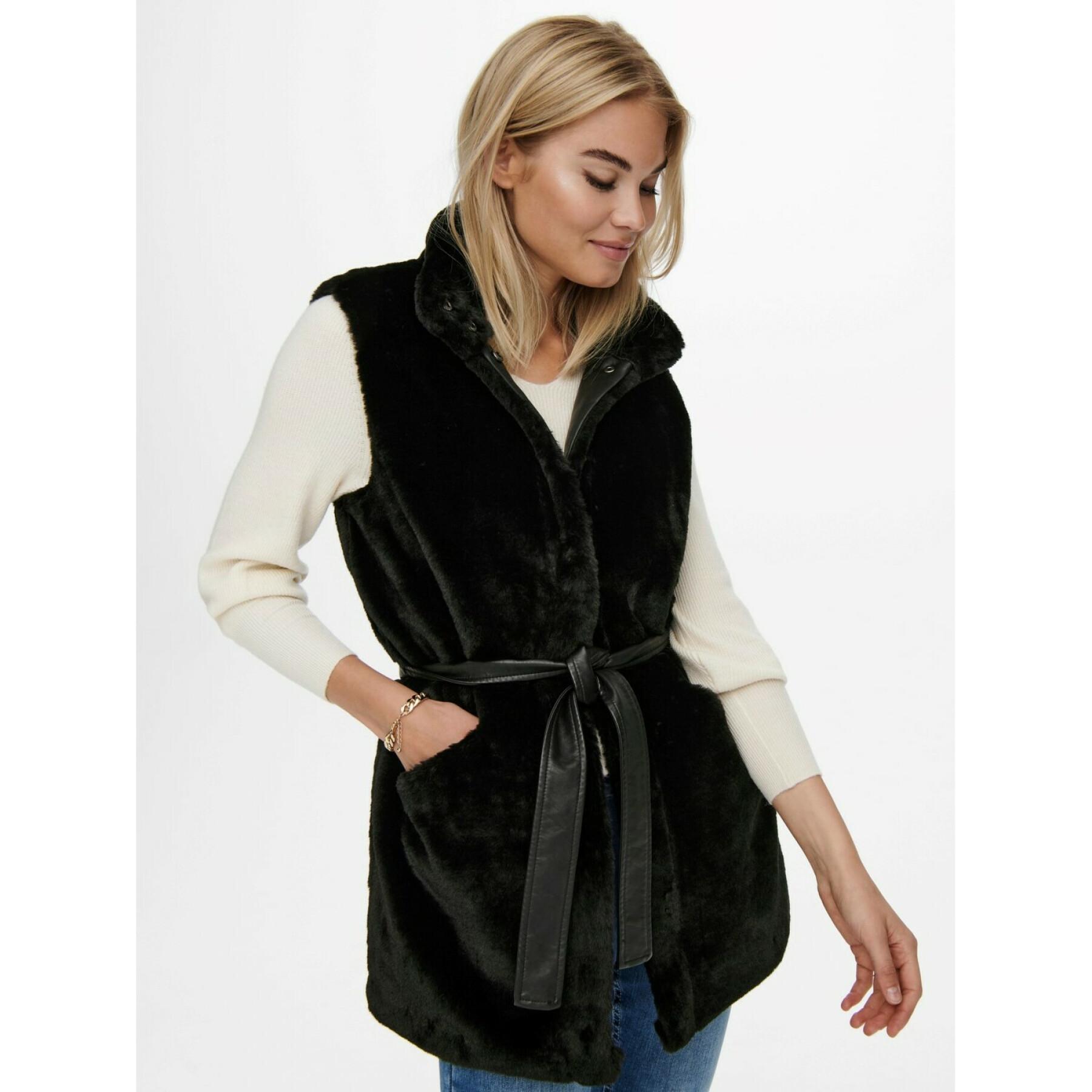Women's vest Only onlvida faux fur waistcoat