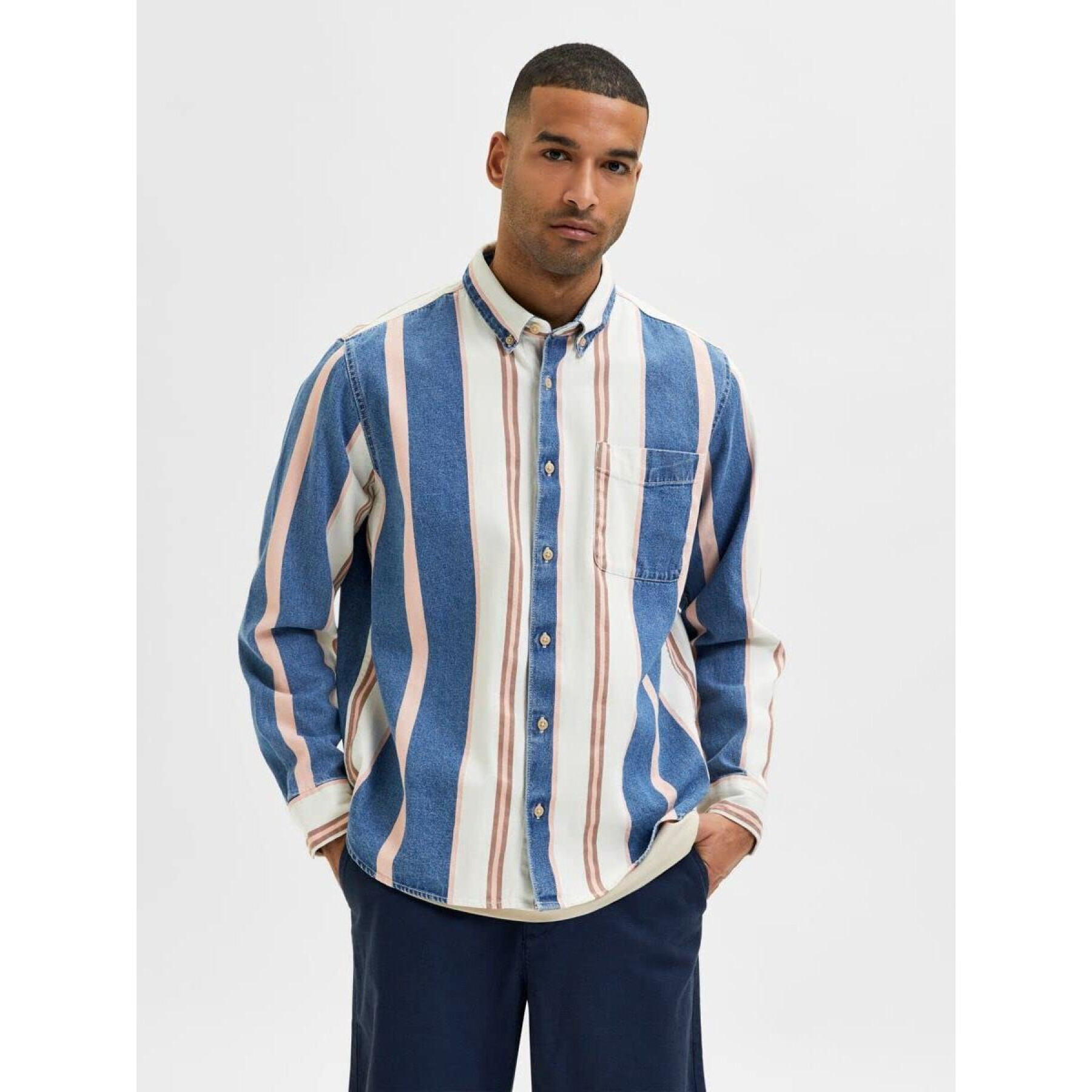 Shirt Selected Slhbrad Stripe Loose
