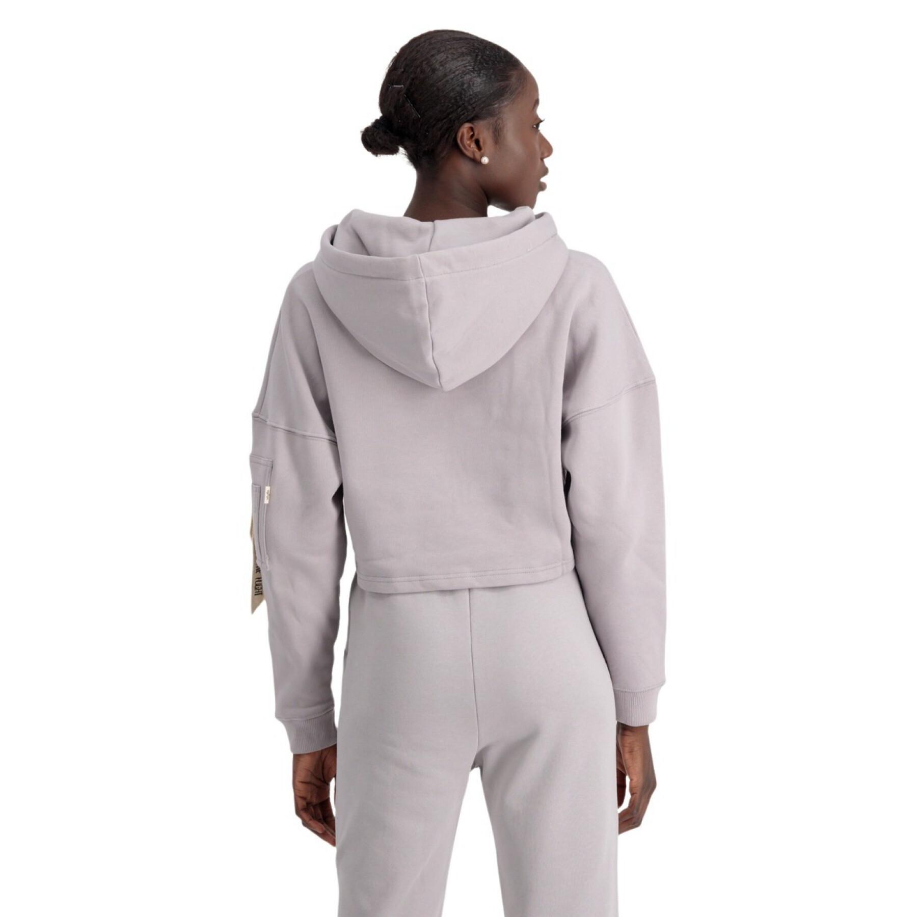 Sweat hoodie woman Alpha Industries Organics Cropped OS