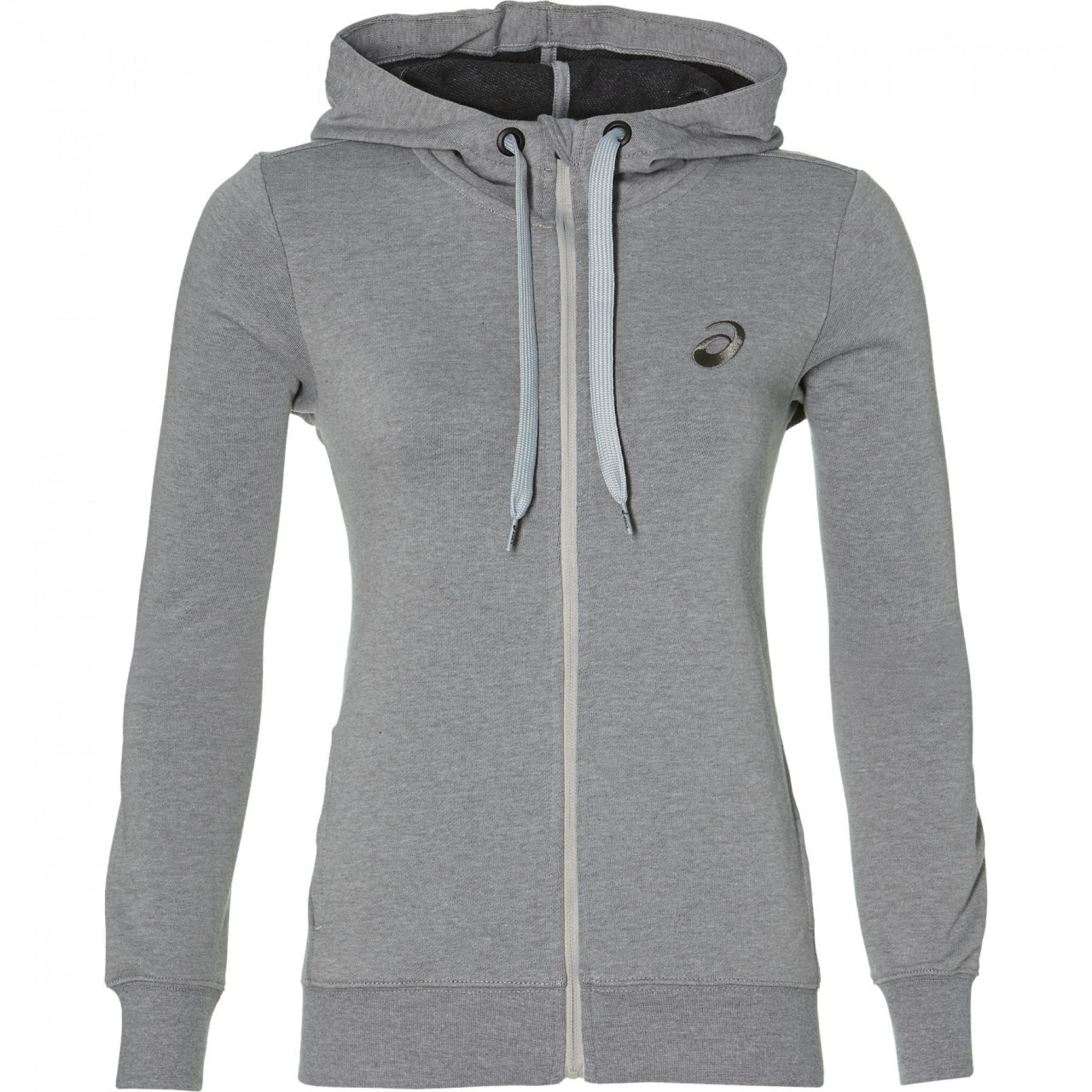 Women's hoodie Asics chest logo fz