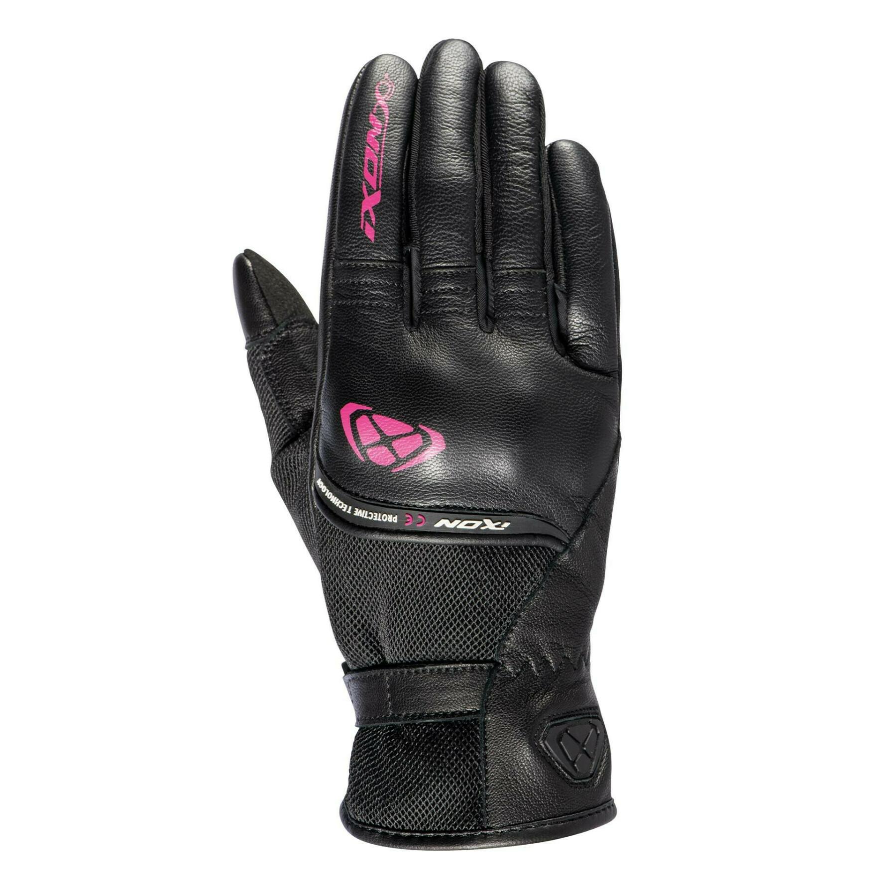 Motorcycle gloves summer leather woman Ixon rs shine 2