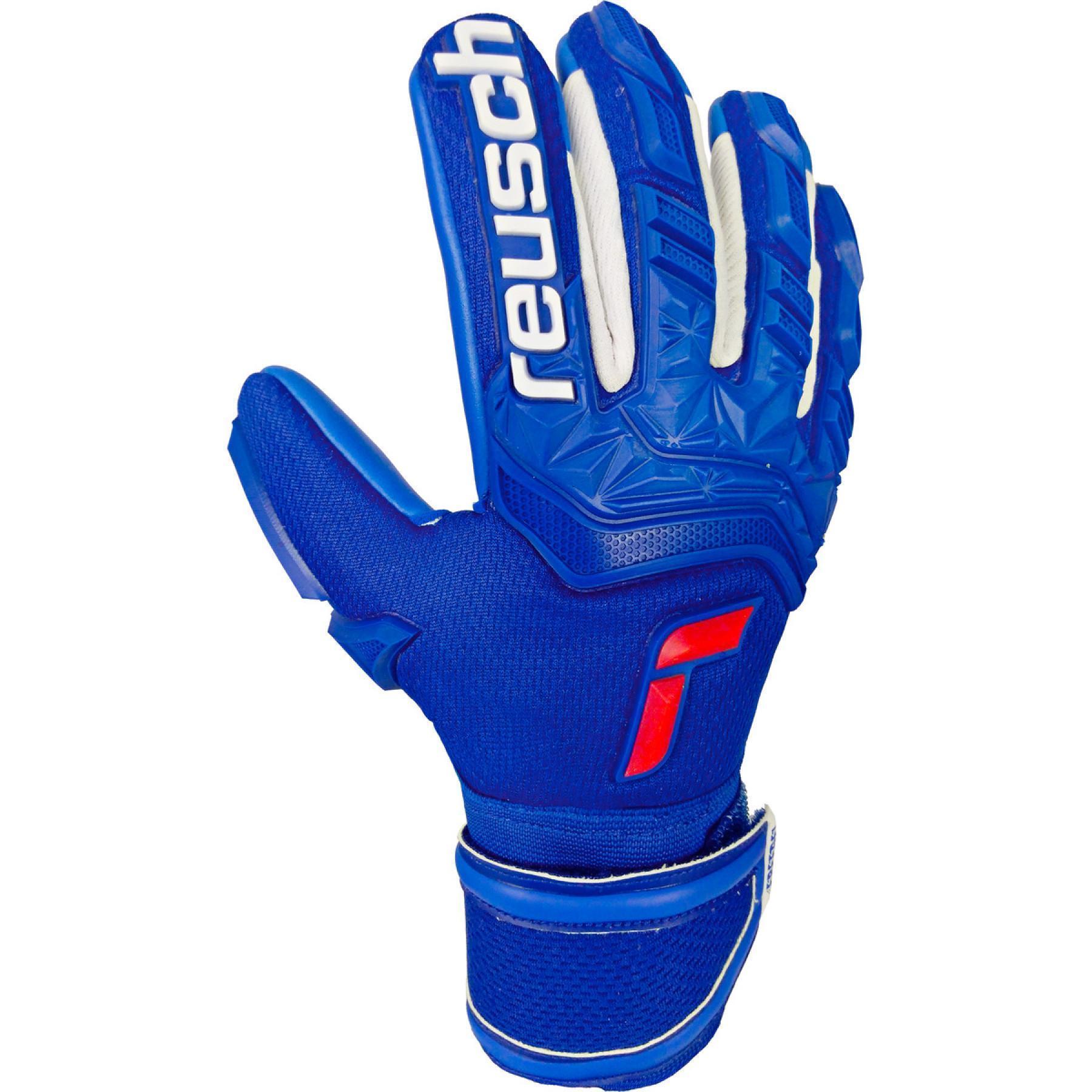 Kid's goalie gloves Reusch Attrakt Freegel Silver Finger Support