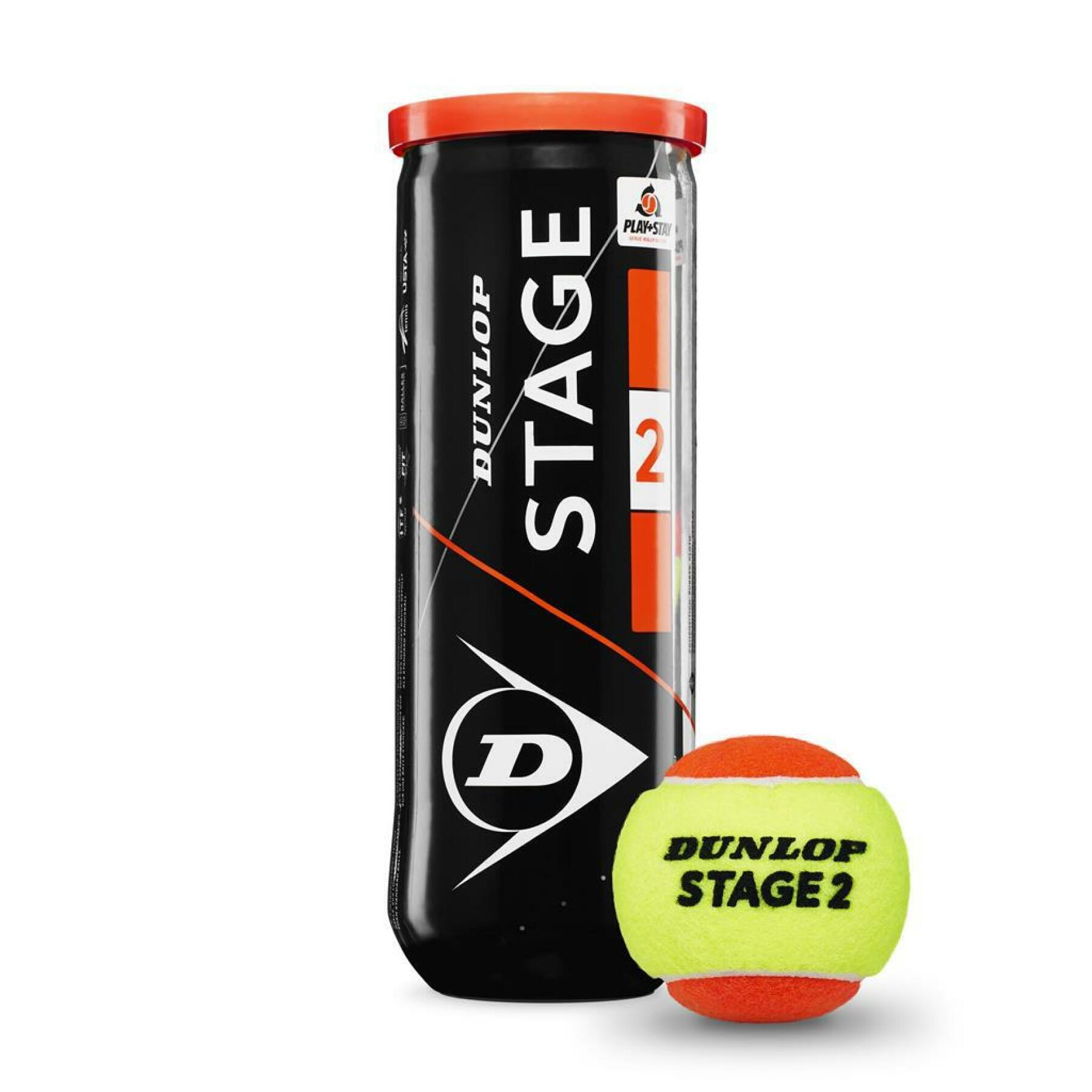 Set of 3 tennis balls Dunlop stage 2