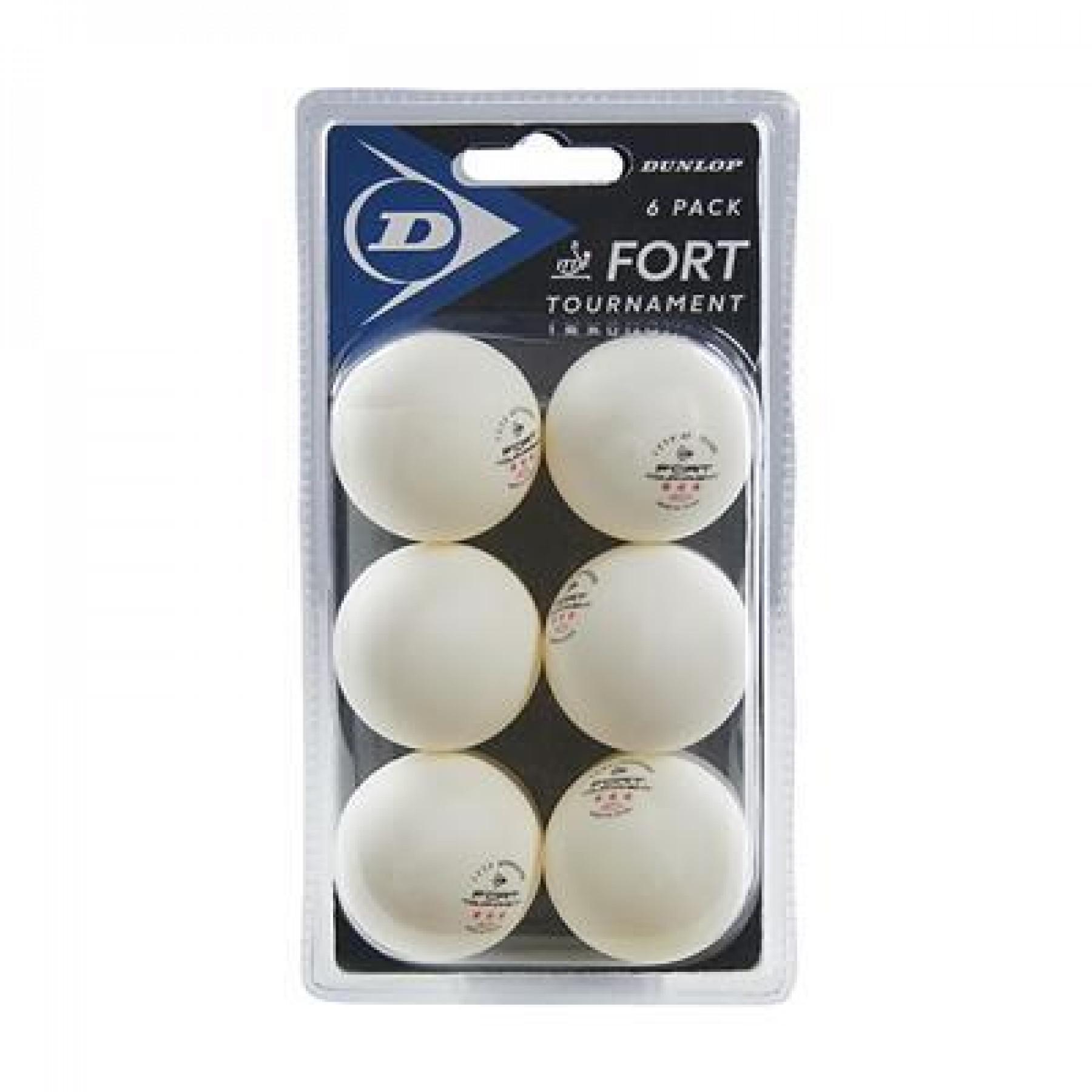 Set of 6 table tennis balls Dunlop 40+ fort tournament