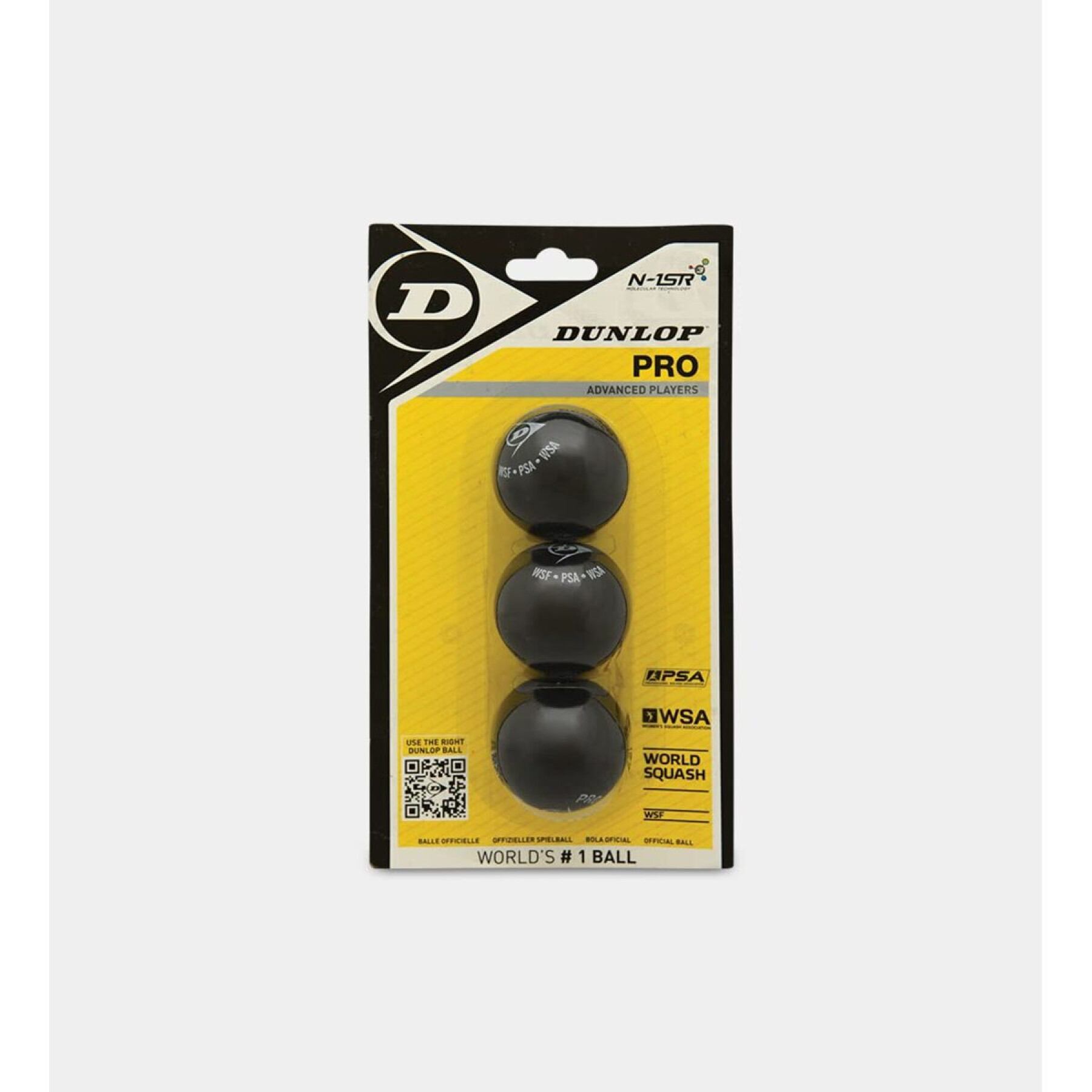 Set of 3 squash balls Dunlop pro blister