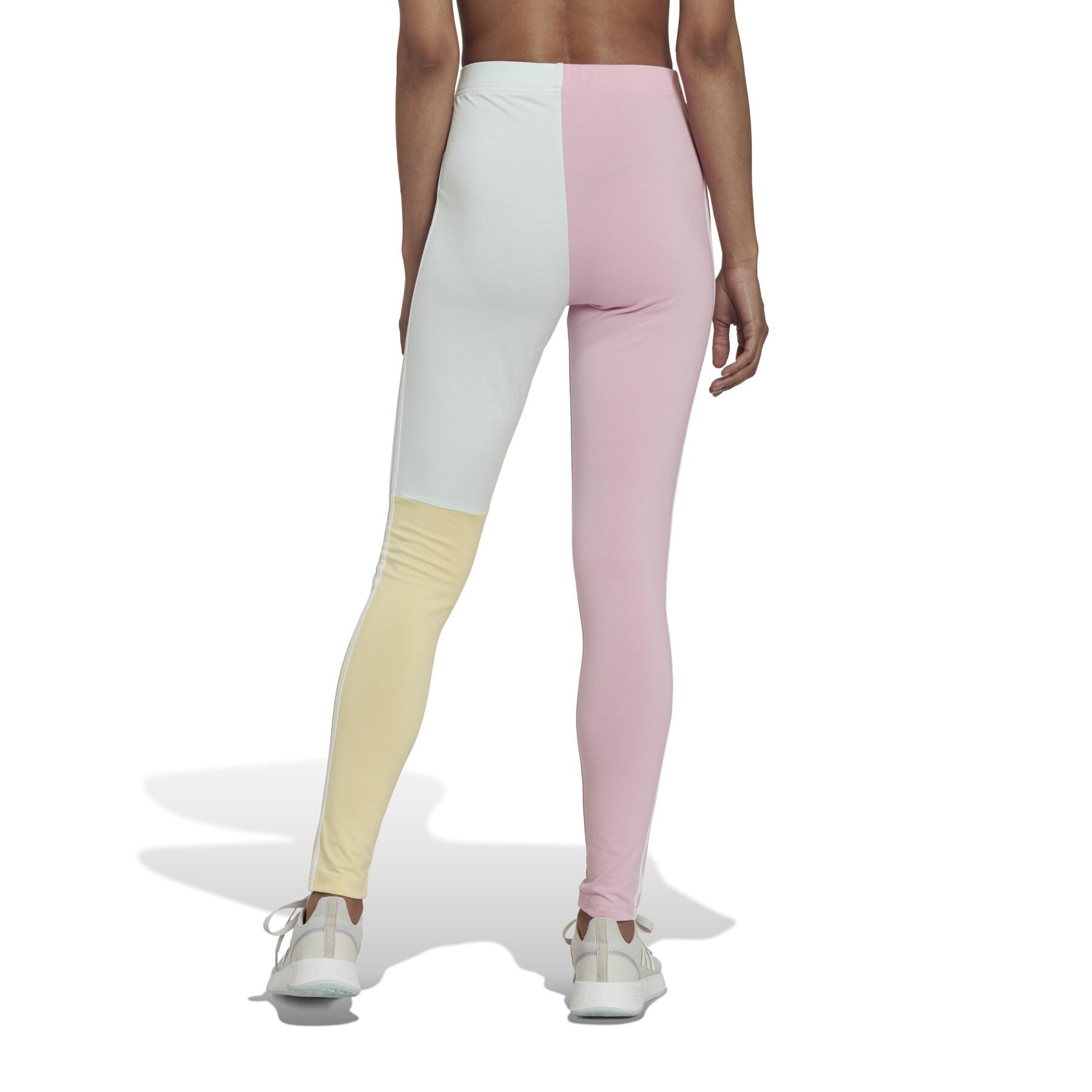Women's 3 band cotton leggings adidas Essentials Colorblock