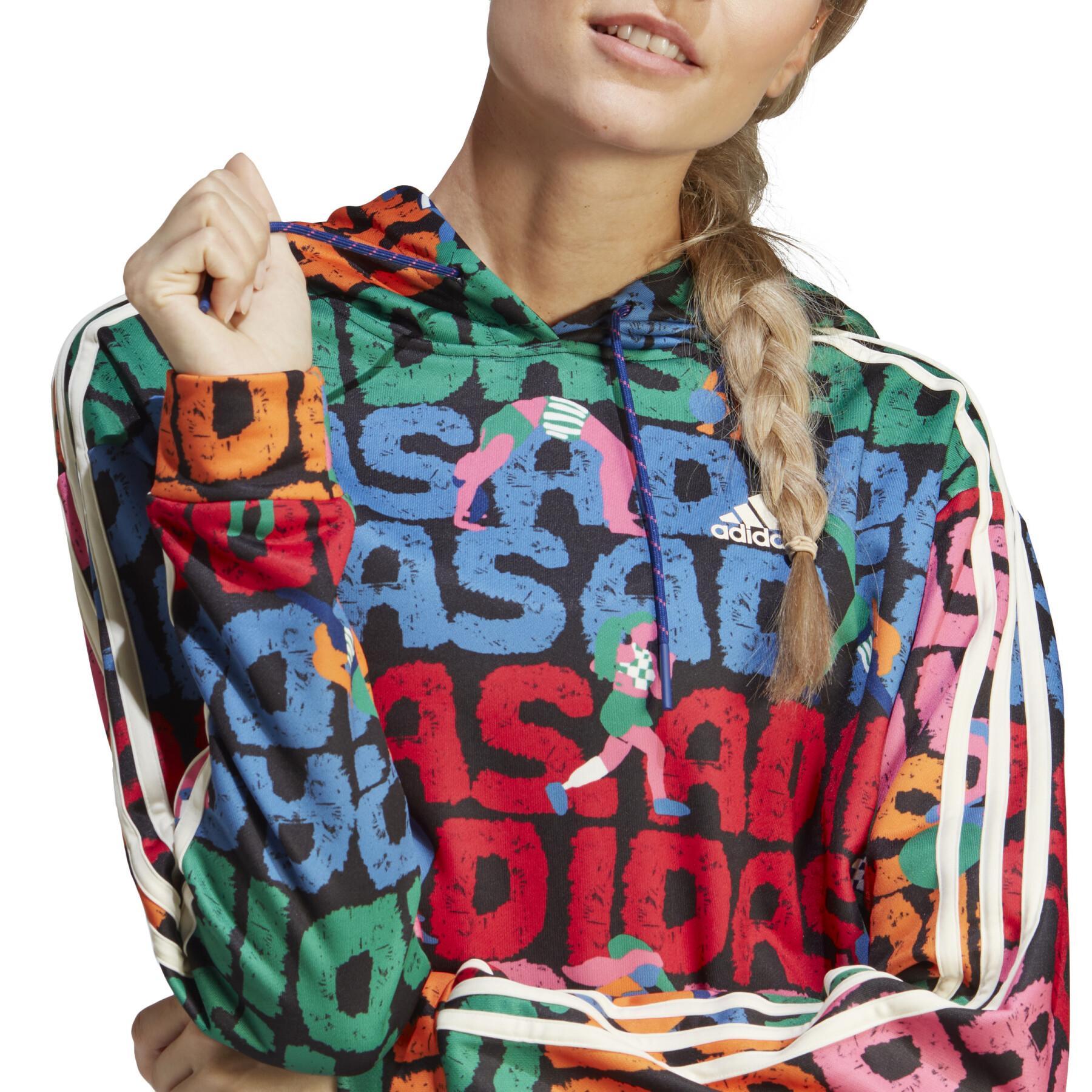 Sweatshirt hoodie woman adidas FARM Rio 3-Stripes