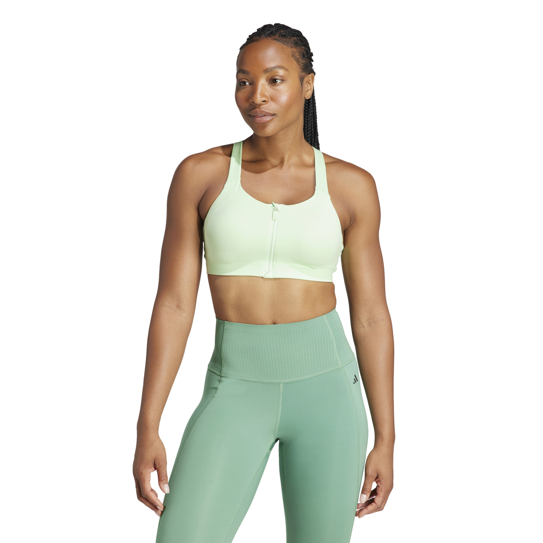 Women's strong support zipped bra adidas TLRD Impact Luxe
