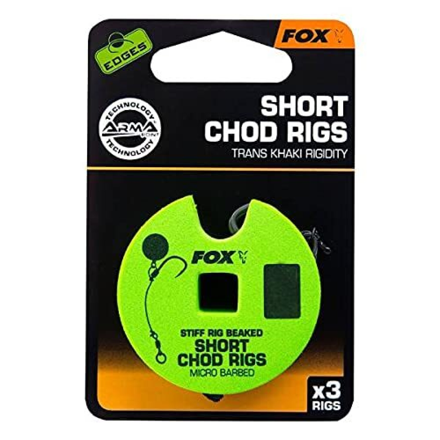 Monofilament Fox 25lb Short Chod Rig Barbed size 6