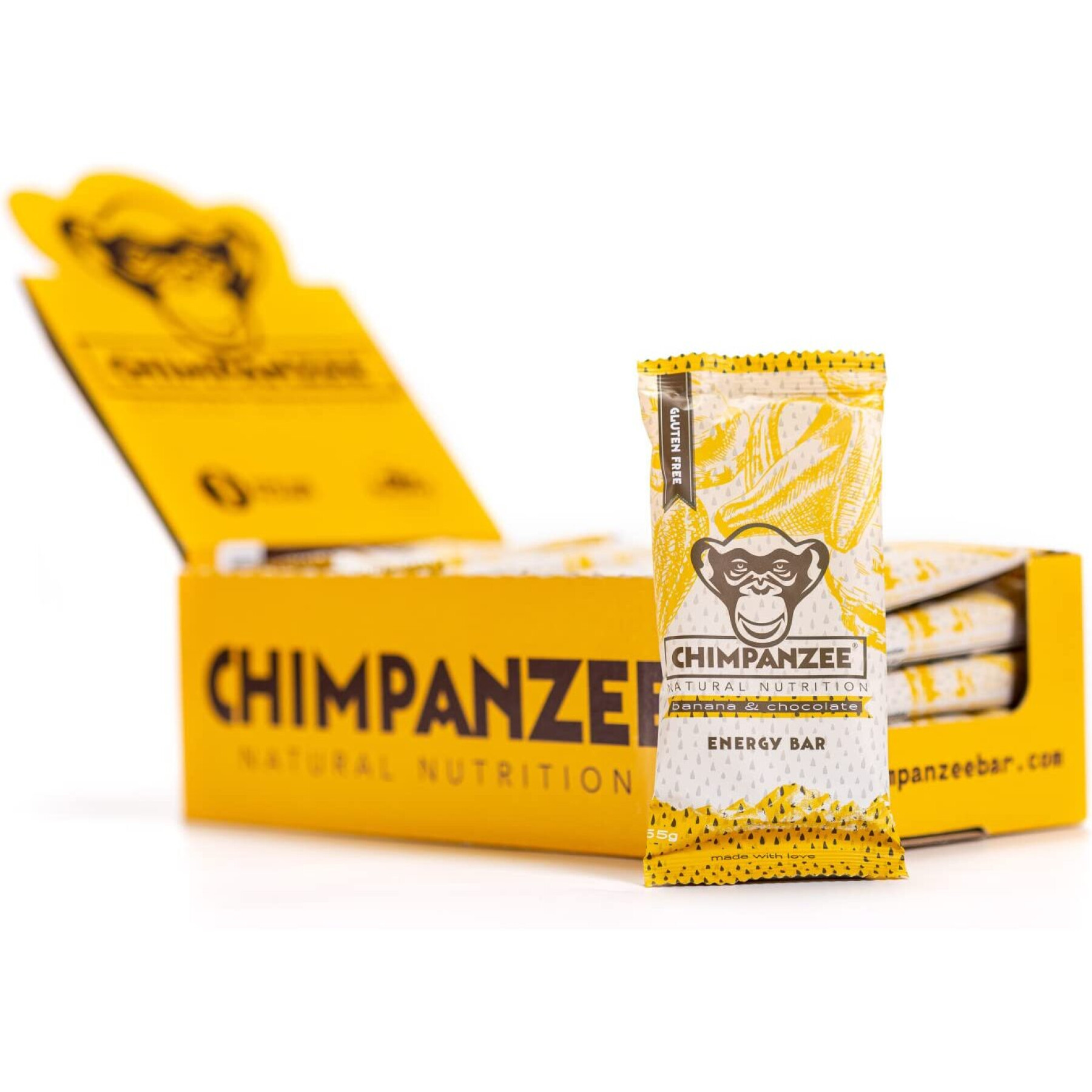 Energy bar Chimpanzee vegan (x20) : banane/chocolat 55g 