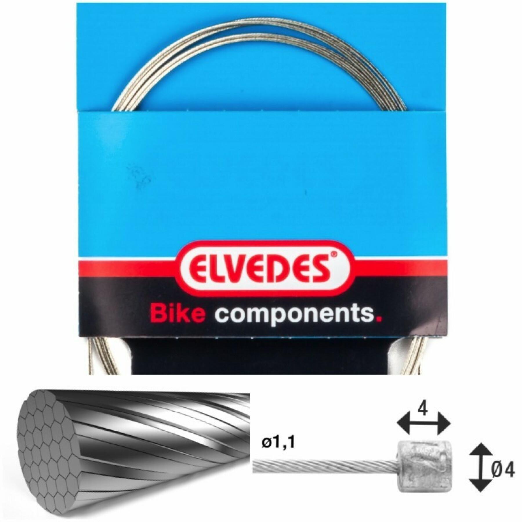 Transmission cable 7x7 slick stainless steel wires ø1,1mm with head n ø4x4 Elvedes