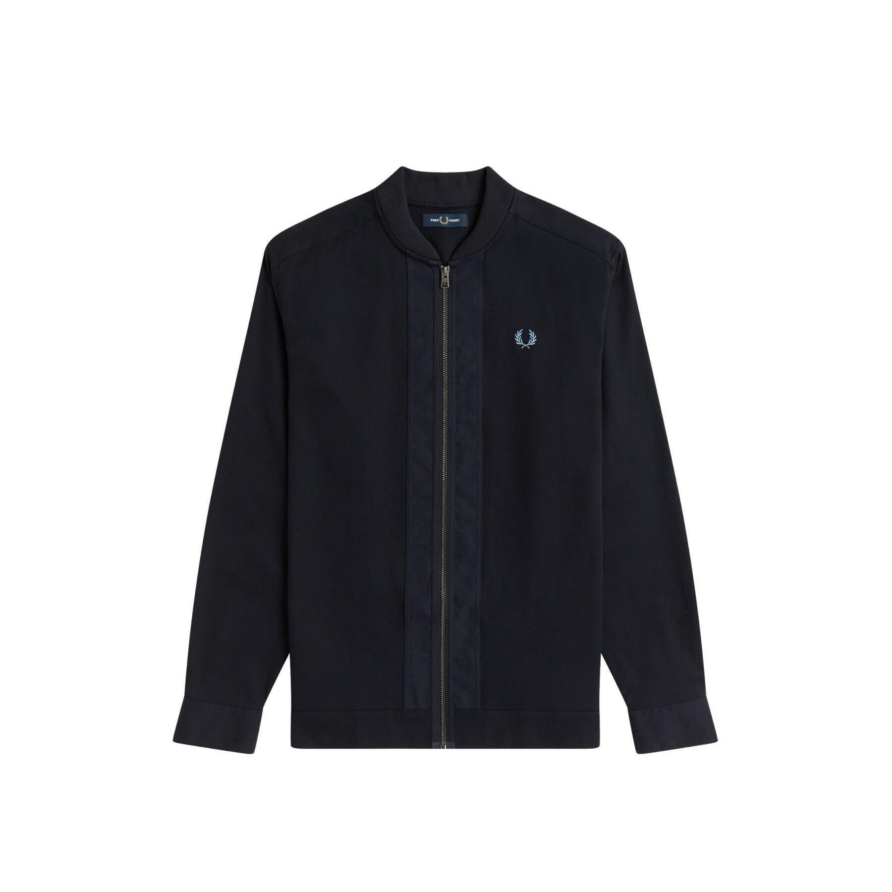 Zipped polo with bomber collar Fred Perry