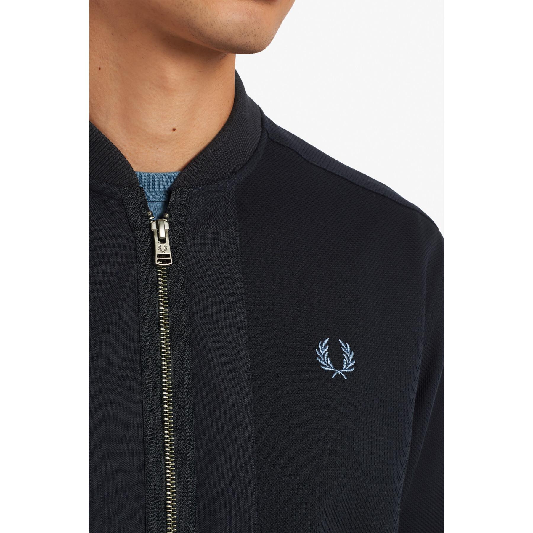 Zipped polo with bomber collar Fred Perry