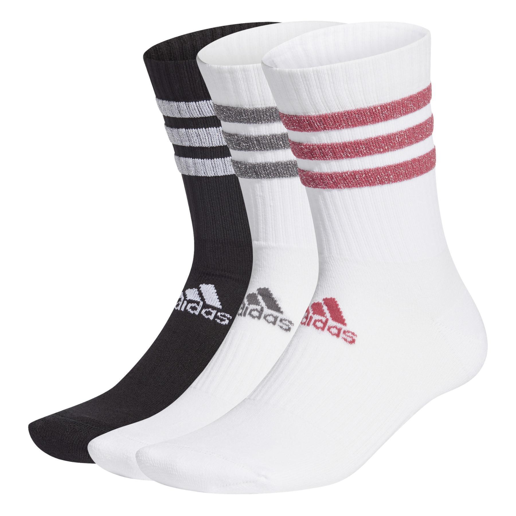 Football Socks adidas Glam 3-Bandes CushionedSport (x3)