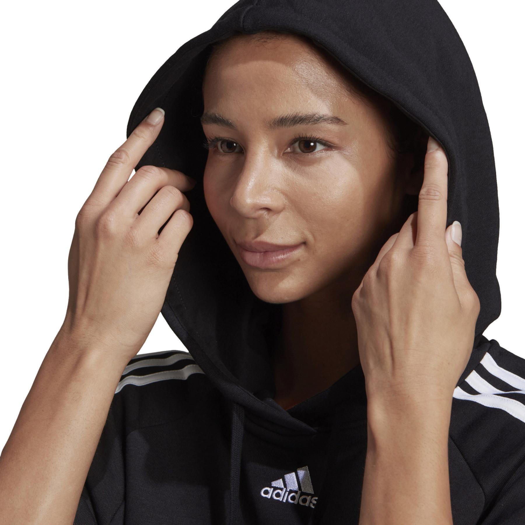 Women's short hooded sweatshirt adidas Essentials Loose-Cut 3-Bandes