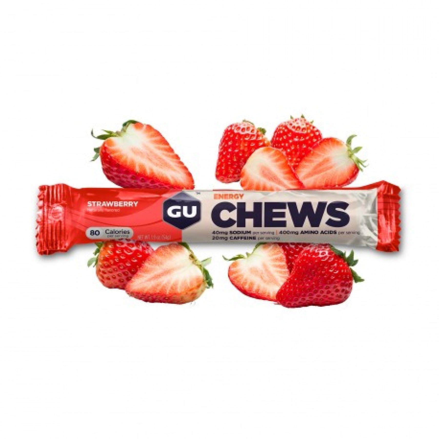 8 chewing gums Gu Energy fraise (x18)