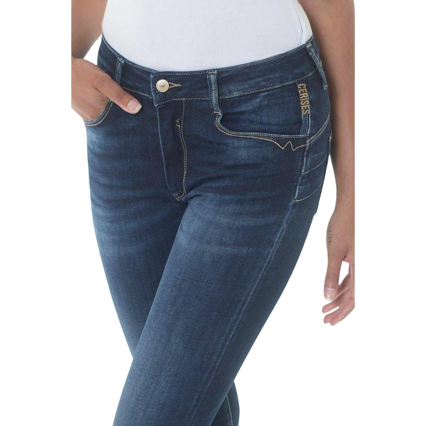 Women's high waist jeans Le Temps des cerises pulp 7/8 N°1