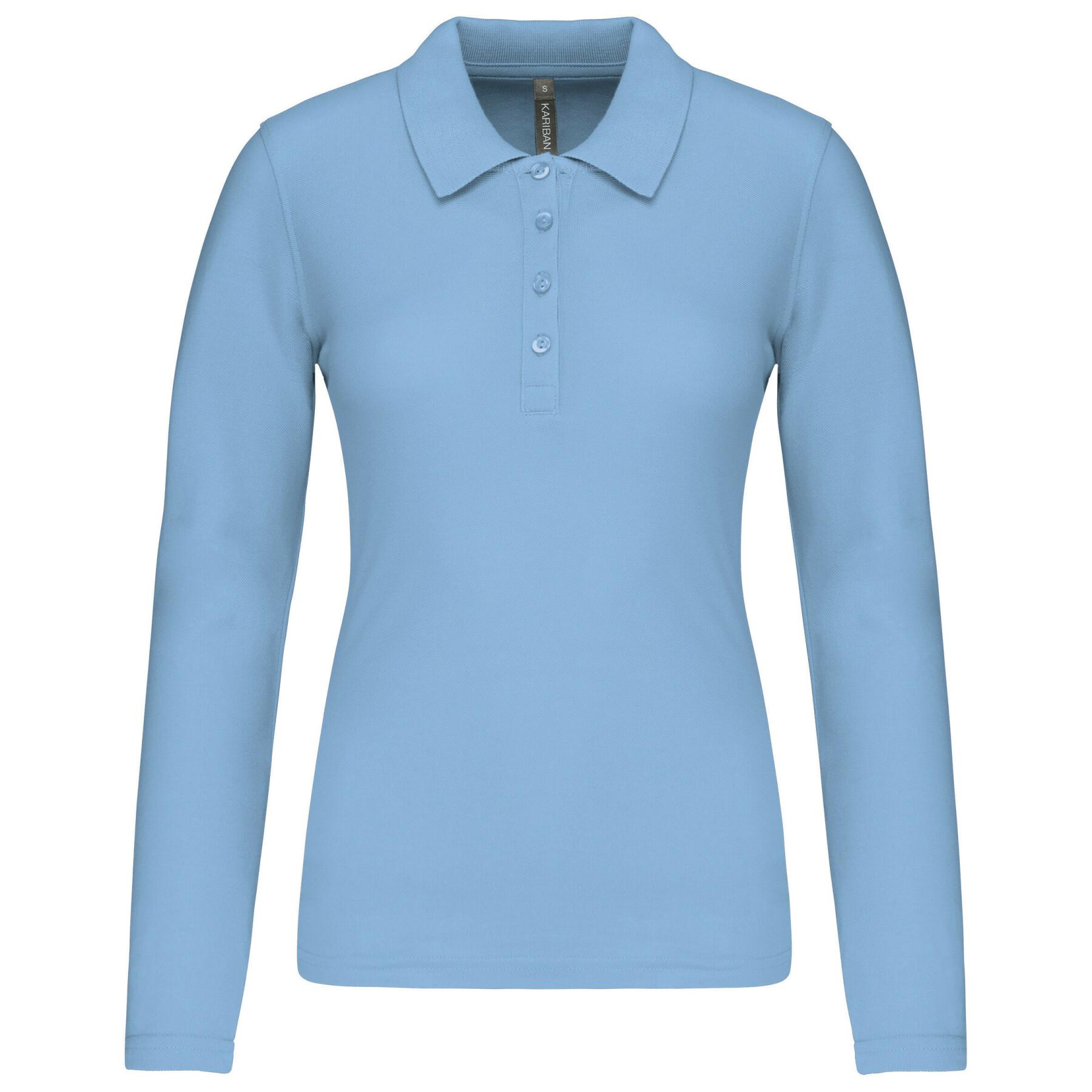 Women's long-sleeved polo shirt Kariban Piqué