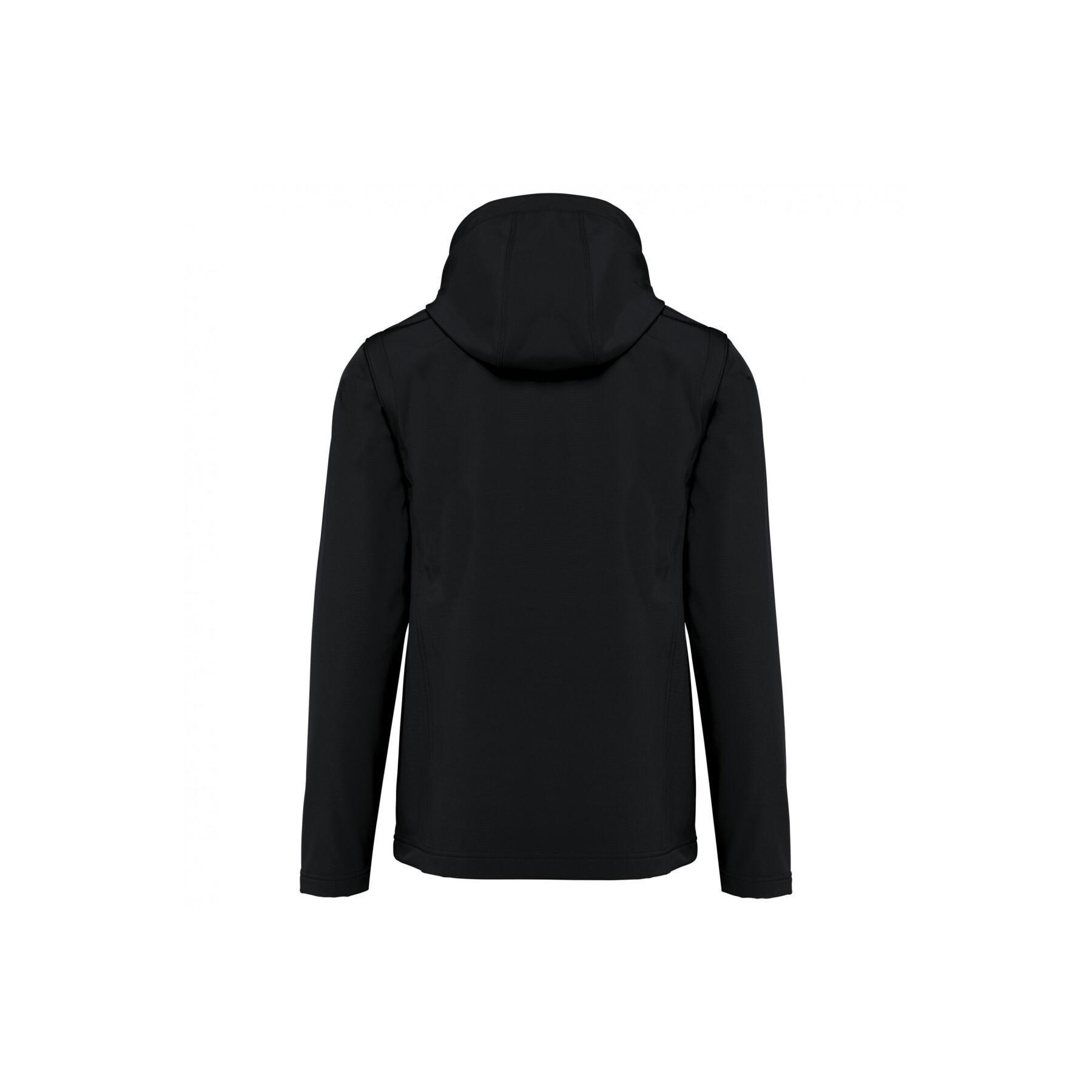 3-layer hooded jacket with removable sleeves Kariban Softshell