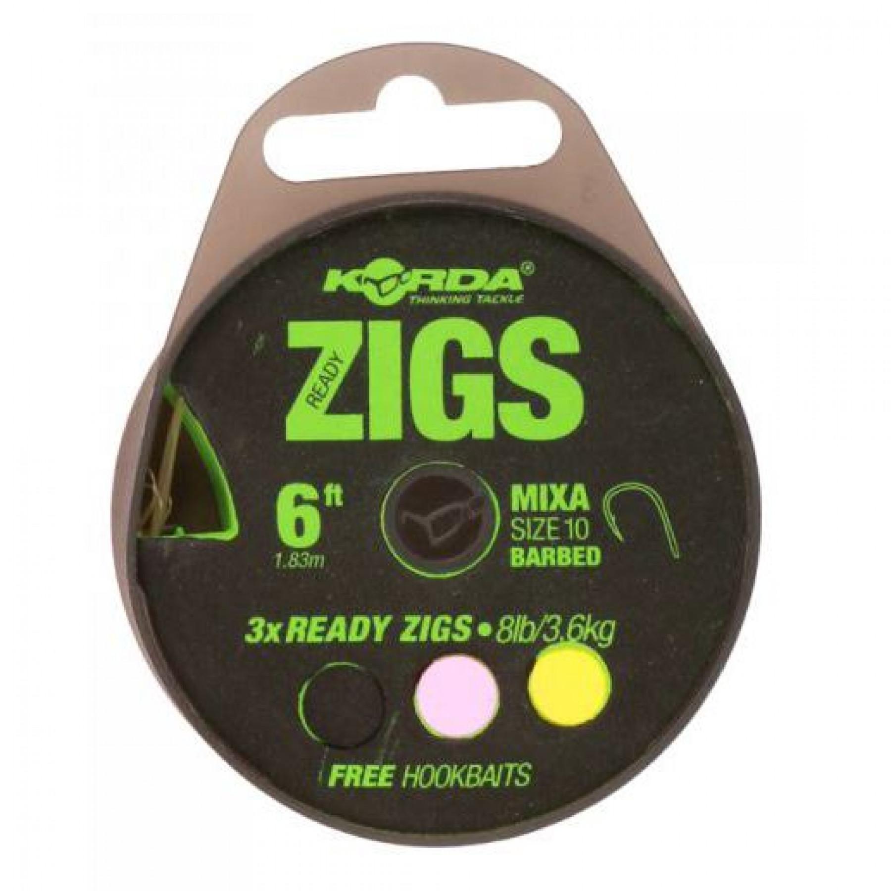 Korda Ready Zigs Barbless without waist pin size 10, 8lb