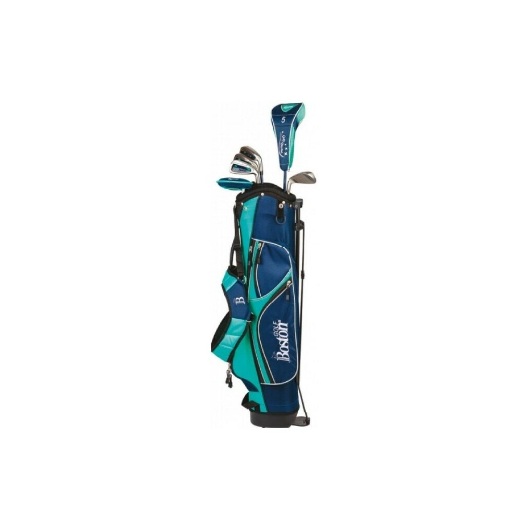 Kit (bag + 6 clubs) left-handed woman Boston Golf kimba 6" 1/2 série