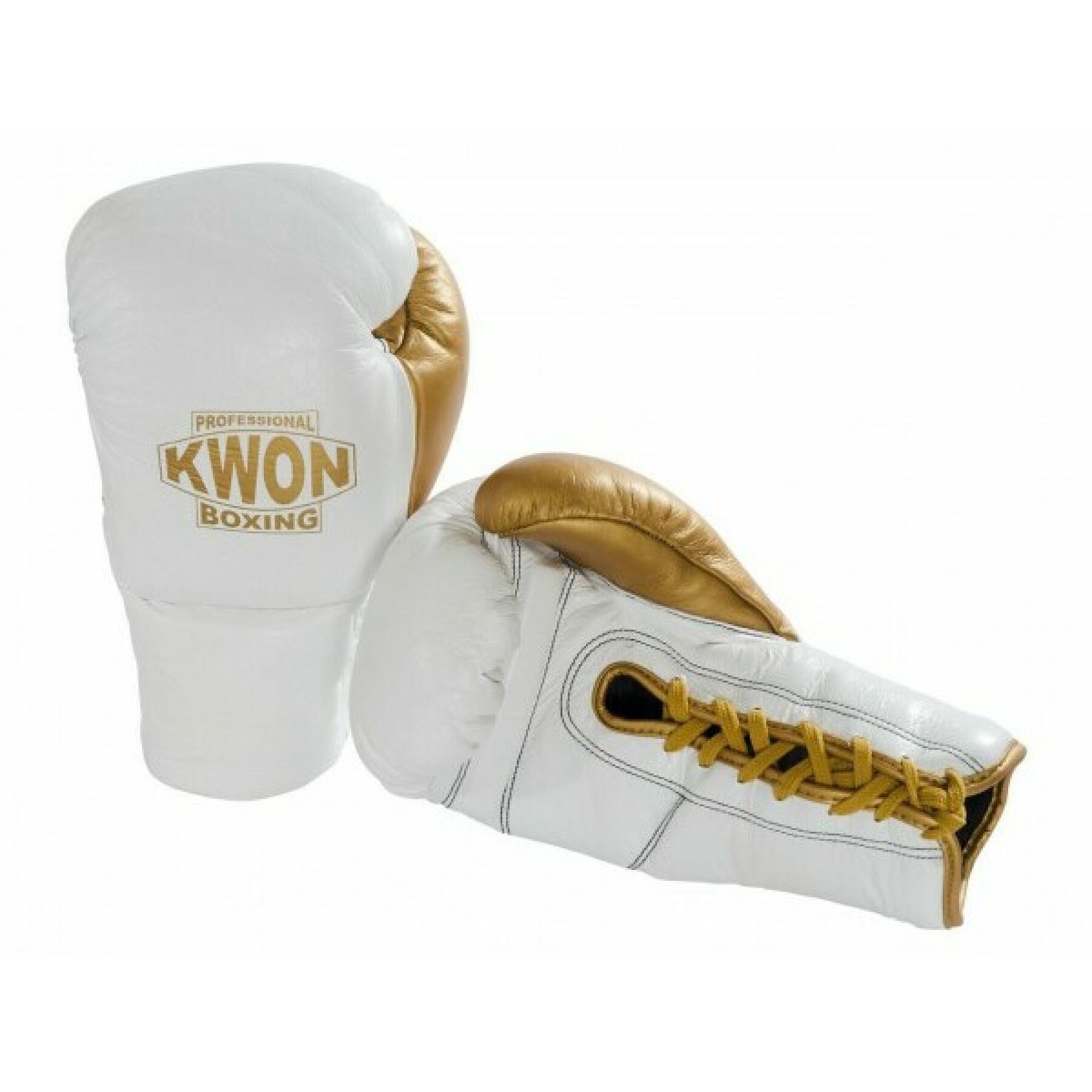 Leather boxing gloves with laces Kwon Professional Boxing