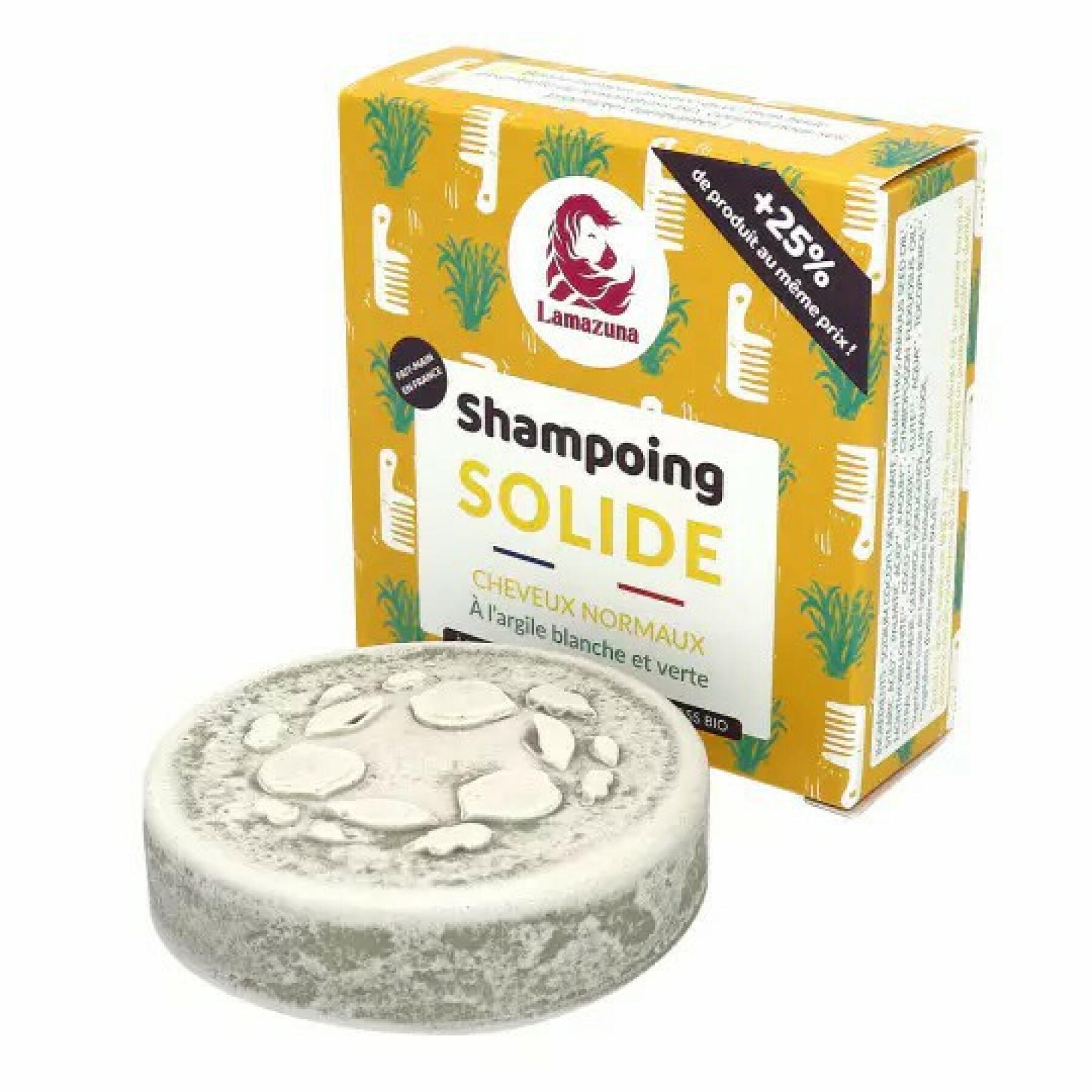Solid shampoo for normal hair with white and green clay Lamazuna (70 ml)