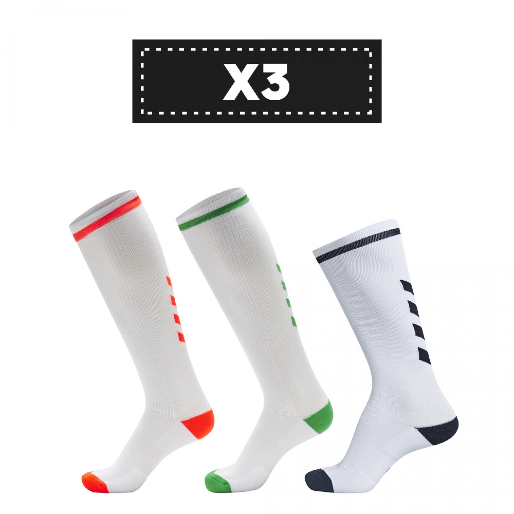 Set of 3 pairs of light-coloured socks Hummel Elite Indoor high (coloris au choix)