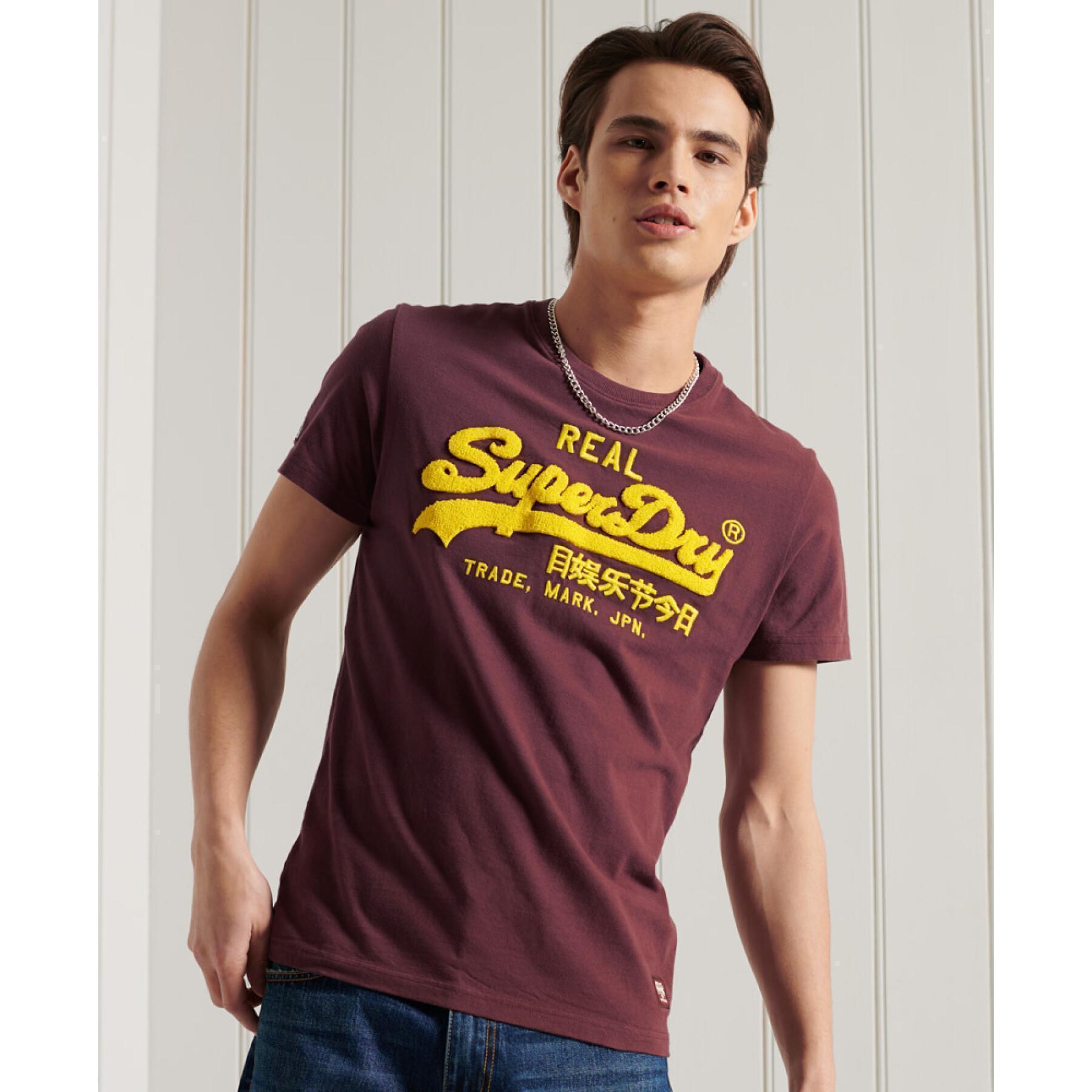 Standard thickness chenille T-shirt Superdry Vintage Logo