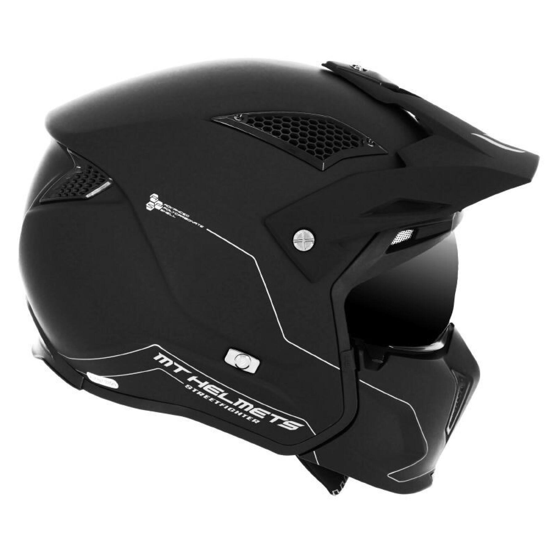 Full face helmet with removable chin strap MT Helmets Trial Streetfighter SV