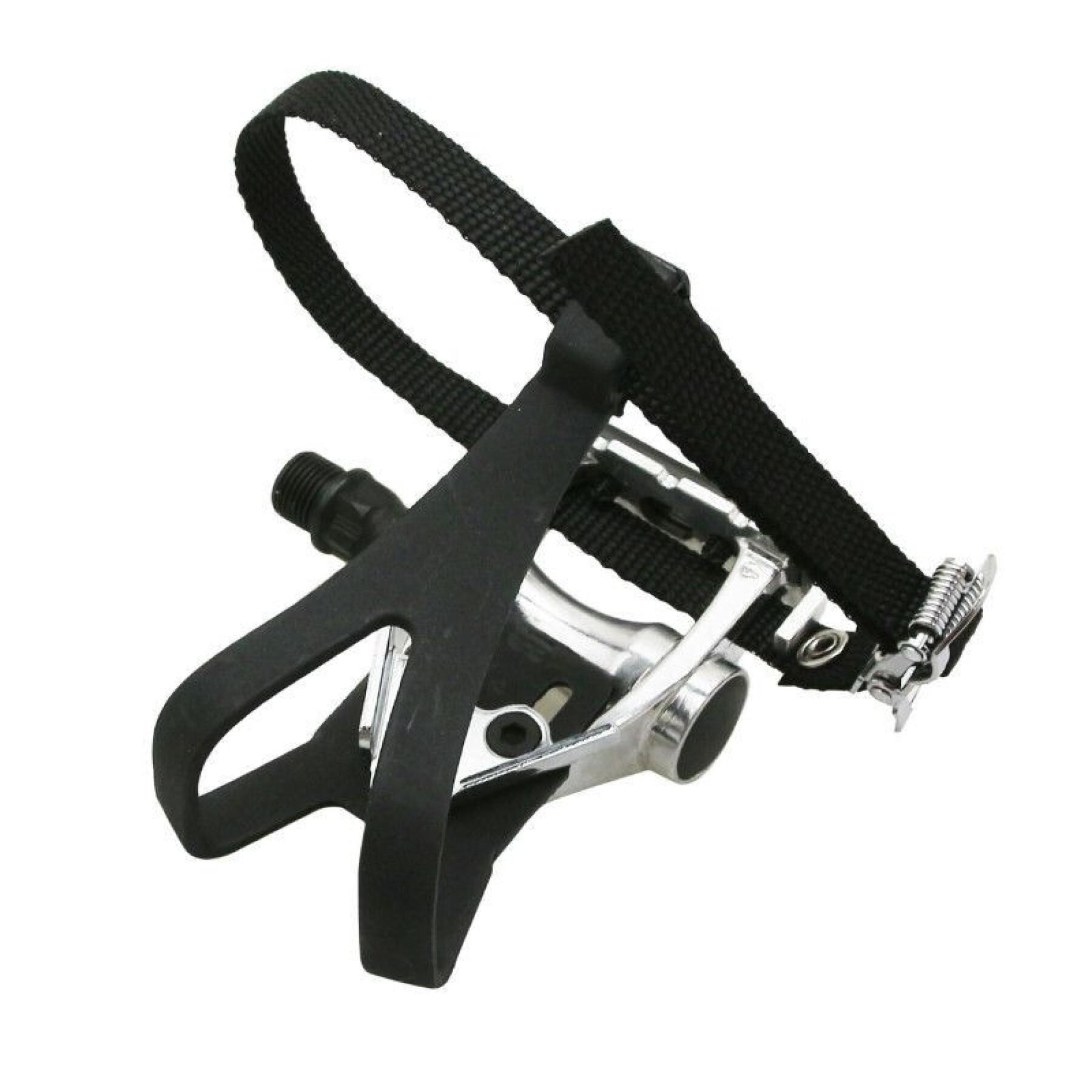 Velgo alu road-track pedals with footrest + strap P2R