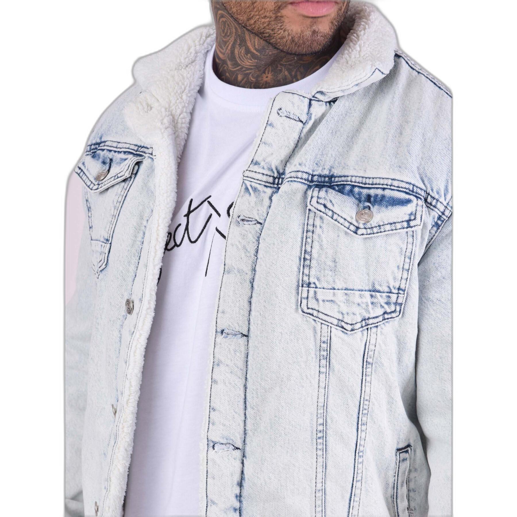 Denim jacket with sheepskin collar Project X Paris