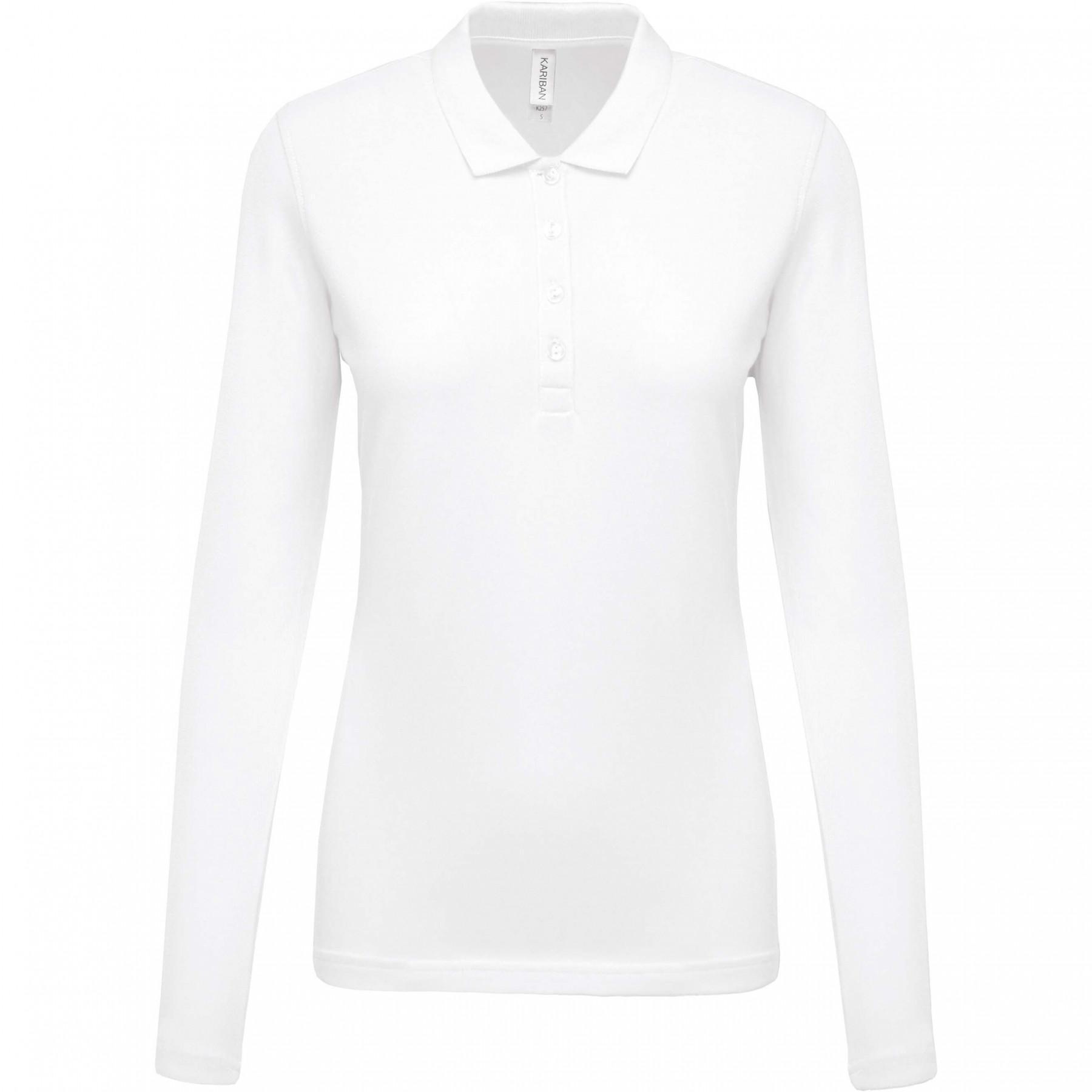 Slim-fit women's polo shirt Kariban piqué blanc