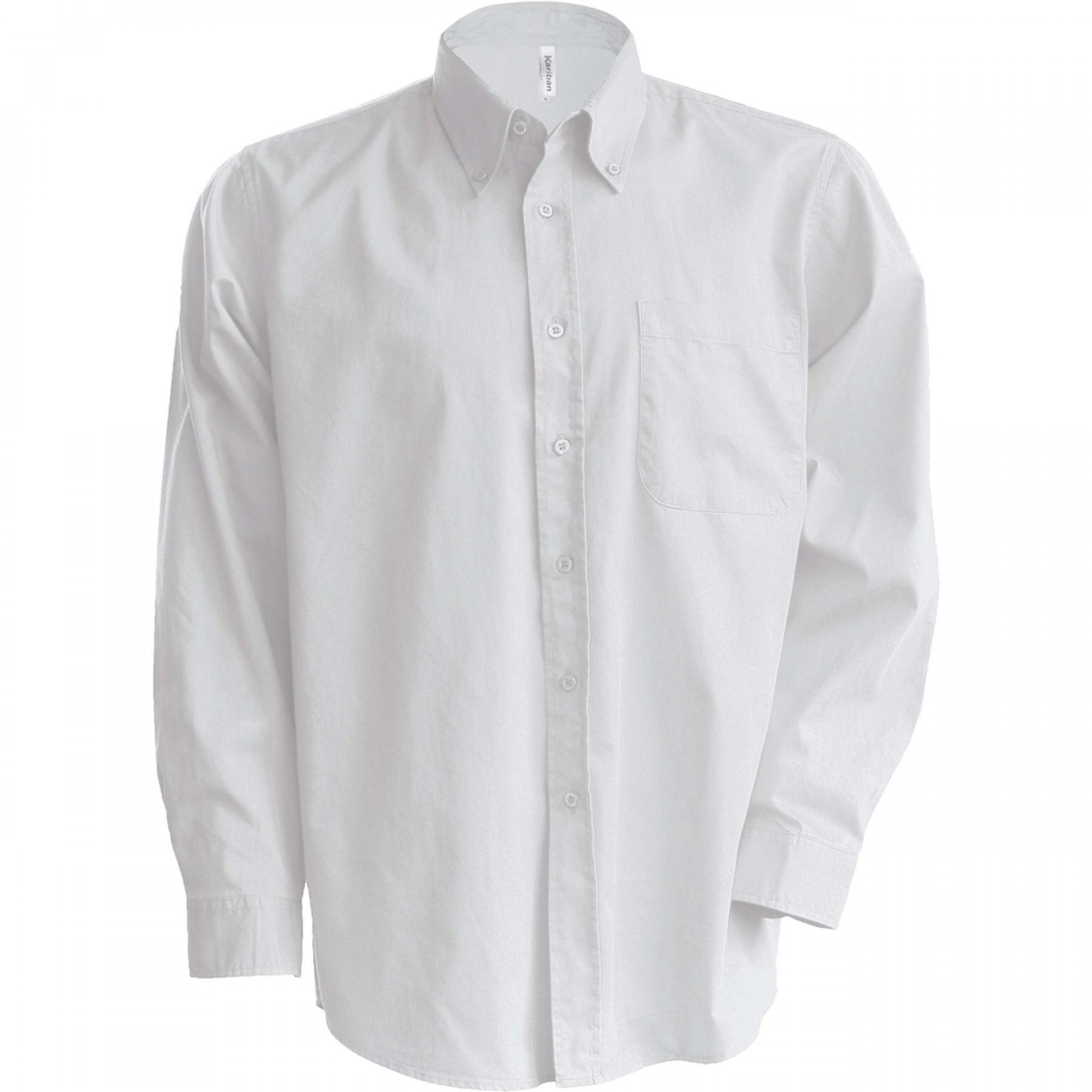 Long sleeve shirt Kariban Oxford blanc