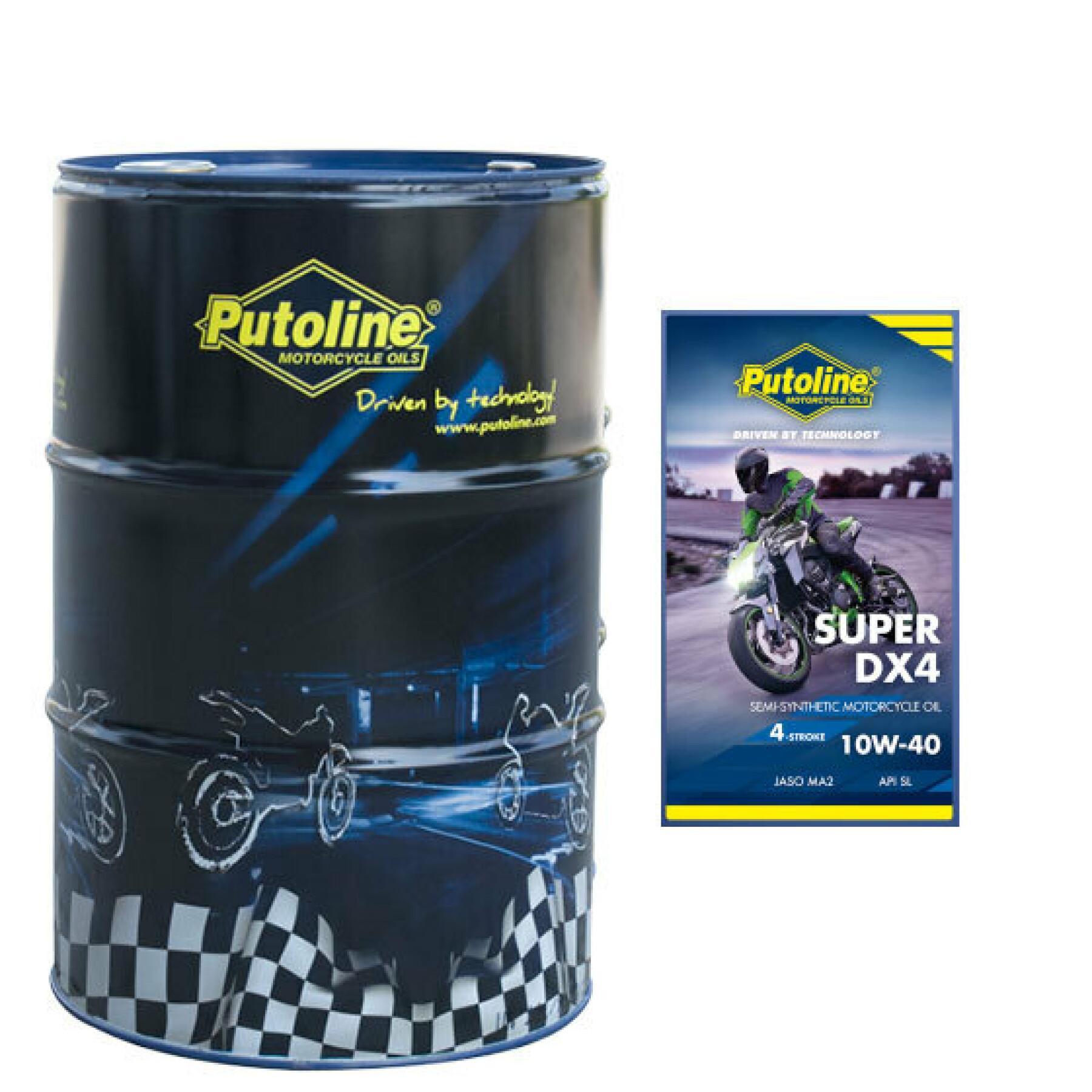 Motorcycle oil 4t semi synthetic in barrel Putoline 10W-40 Super DX4