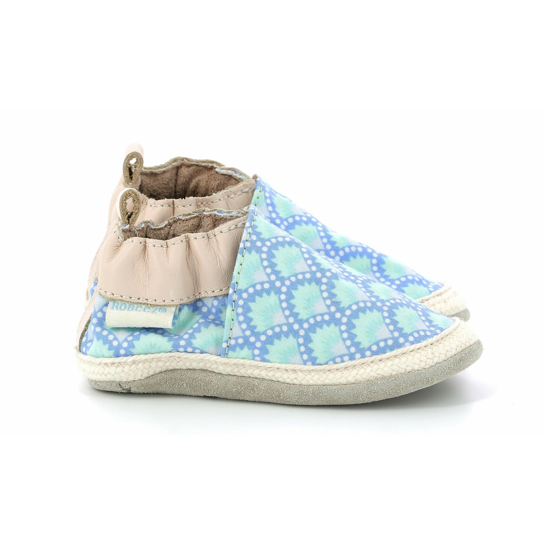 Baby slippers Robeez Sunny Camp Wasabi Washed