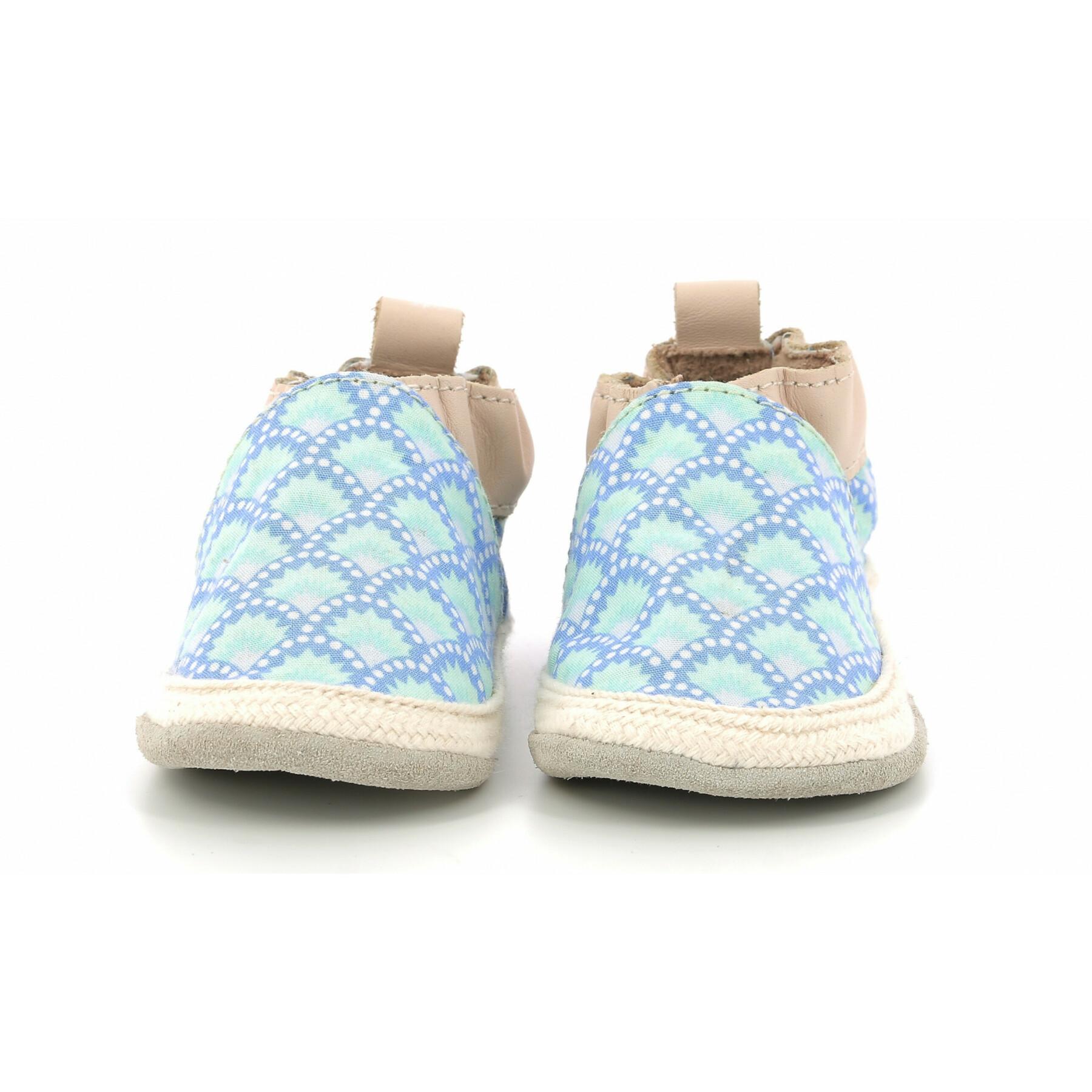 Baby slippers Robeez Sunny Camp Wasabi Washed