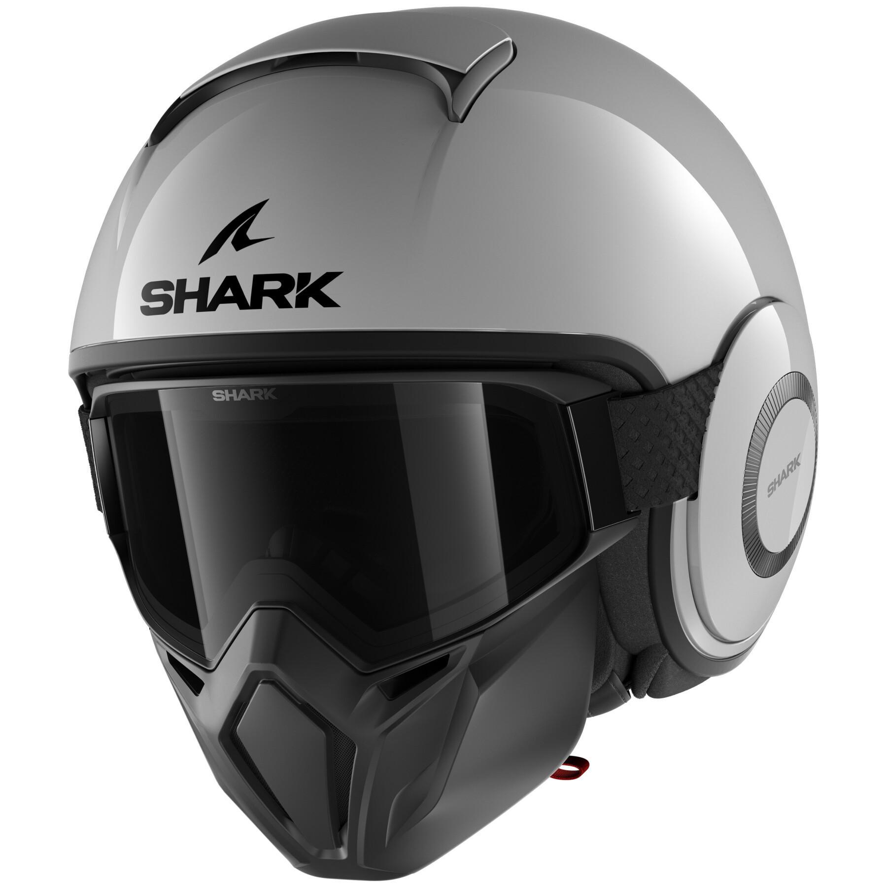 Motorcycle helmet jet Shark Street Drak Blank Gun Silver