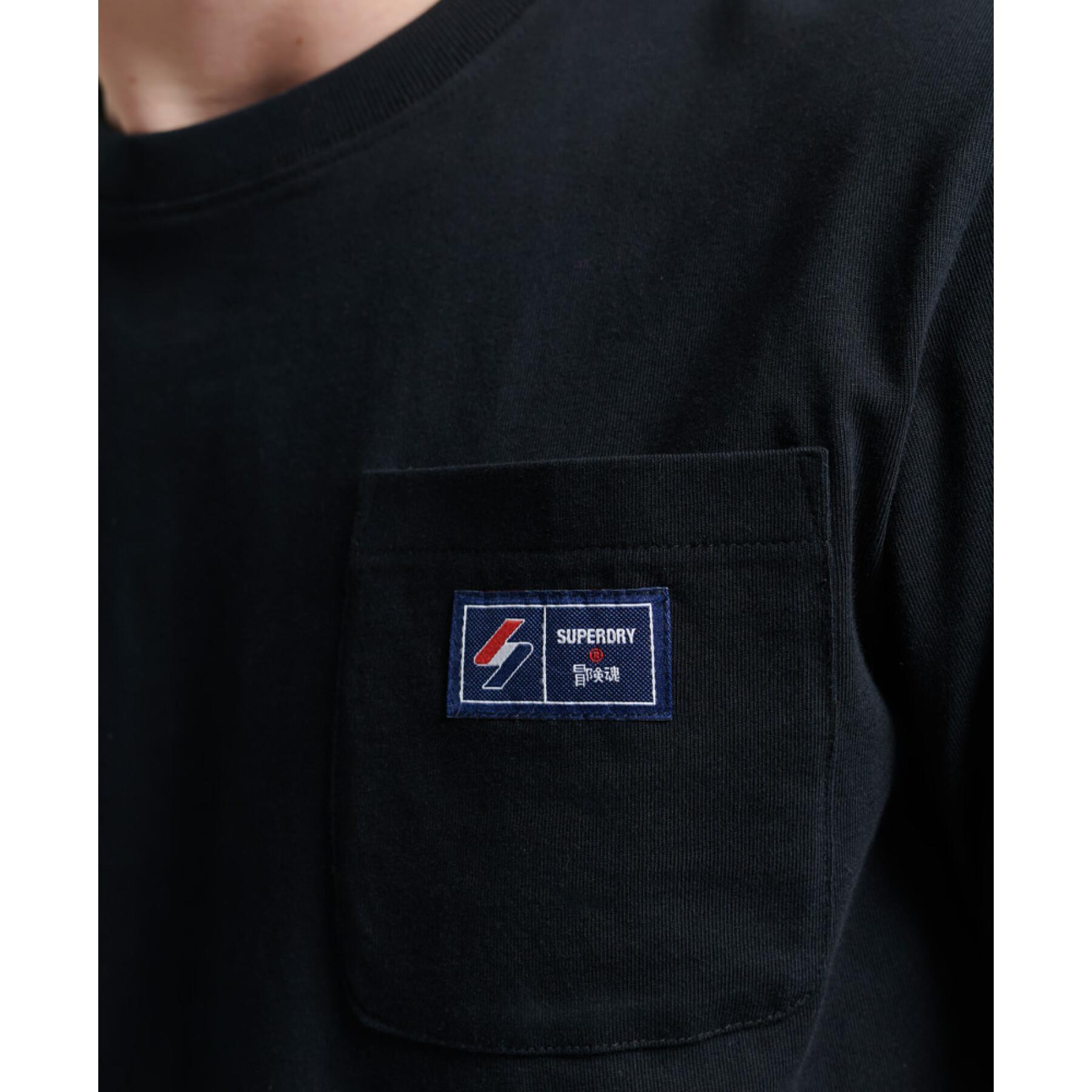 Organic cotton pocket t-shirt with s logo Superdry