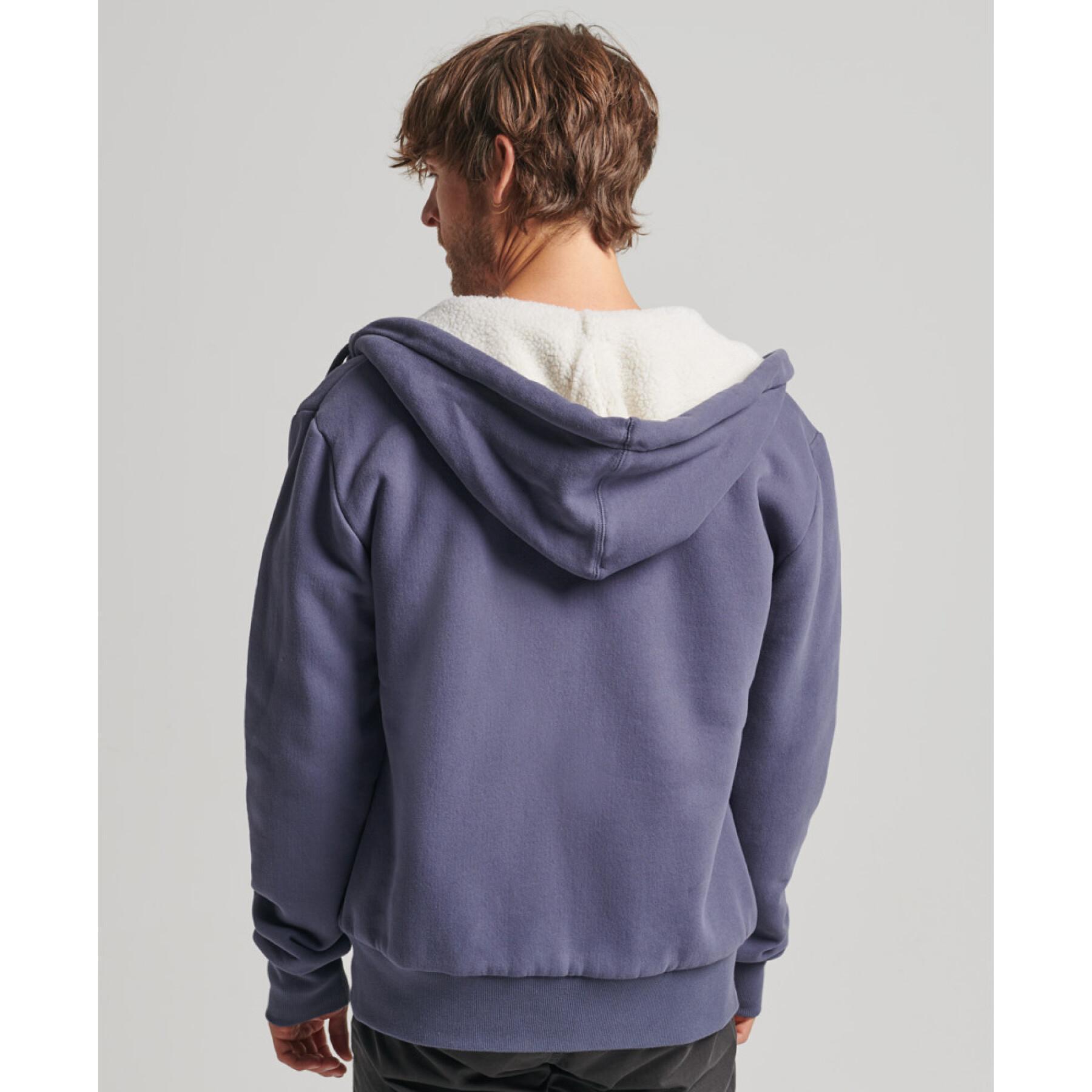 Hooded sweatshirt in woolen skin Superdry