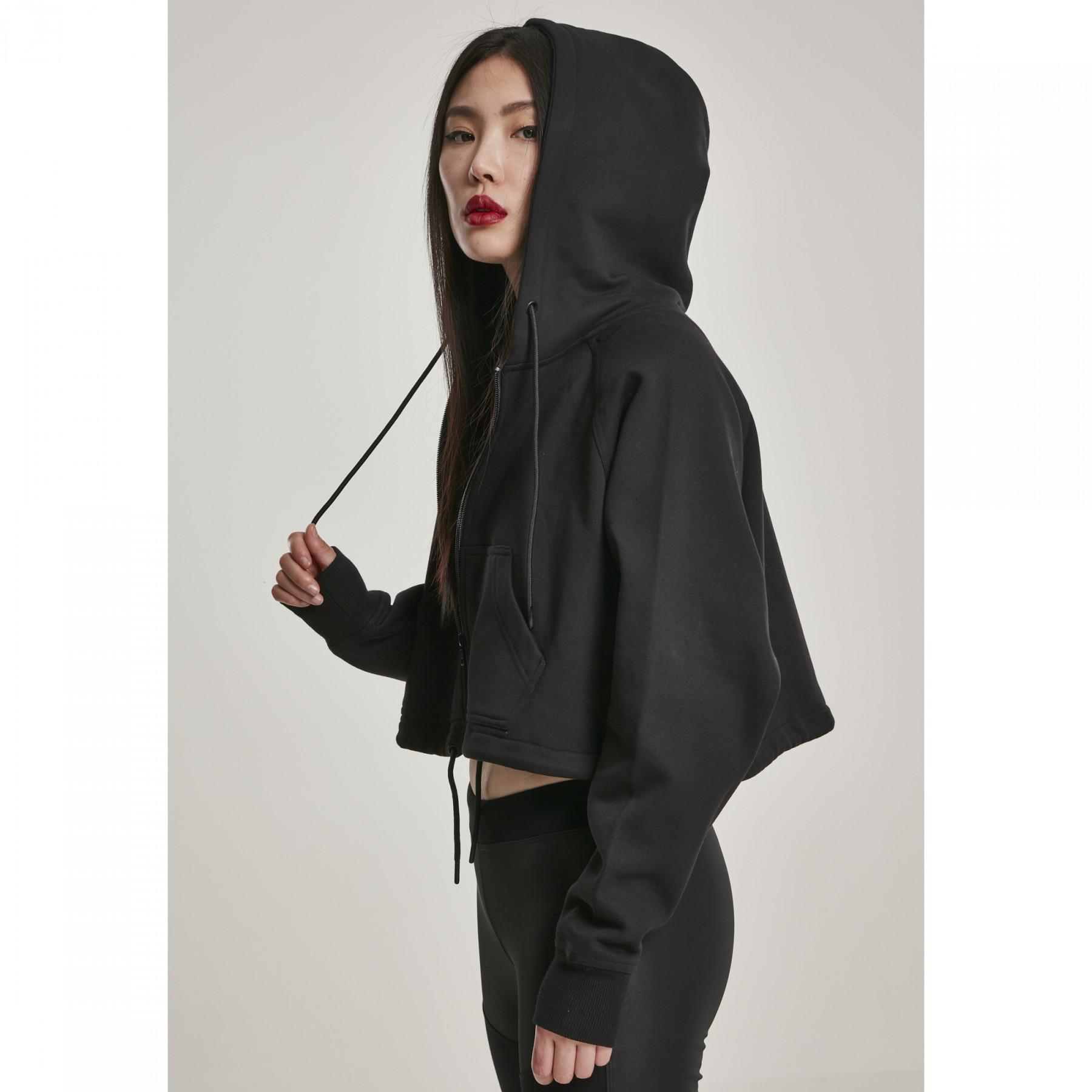 Women's hooded sweatshirt urban Classic raglan zip