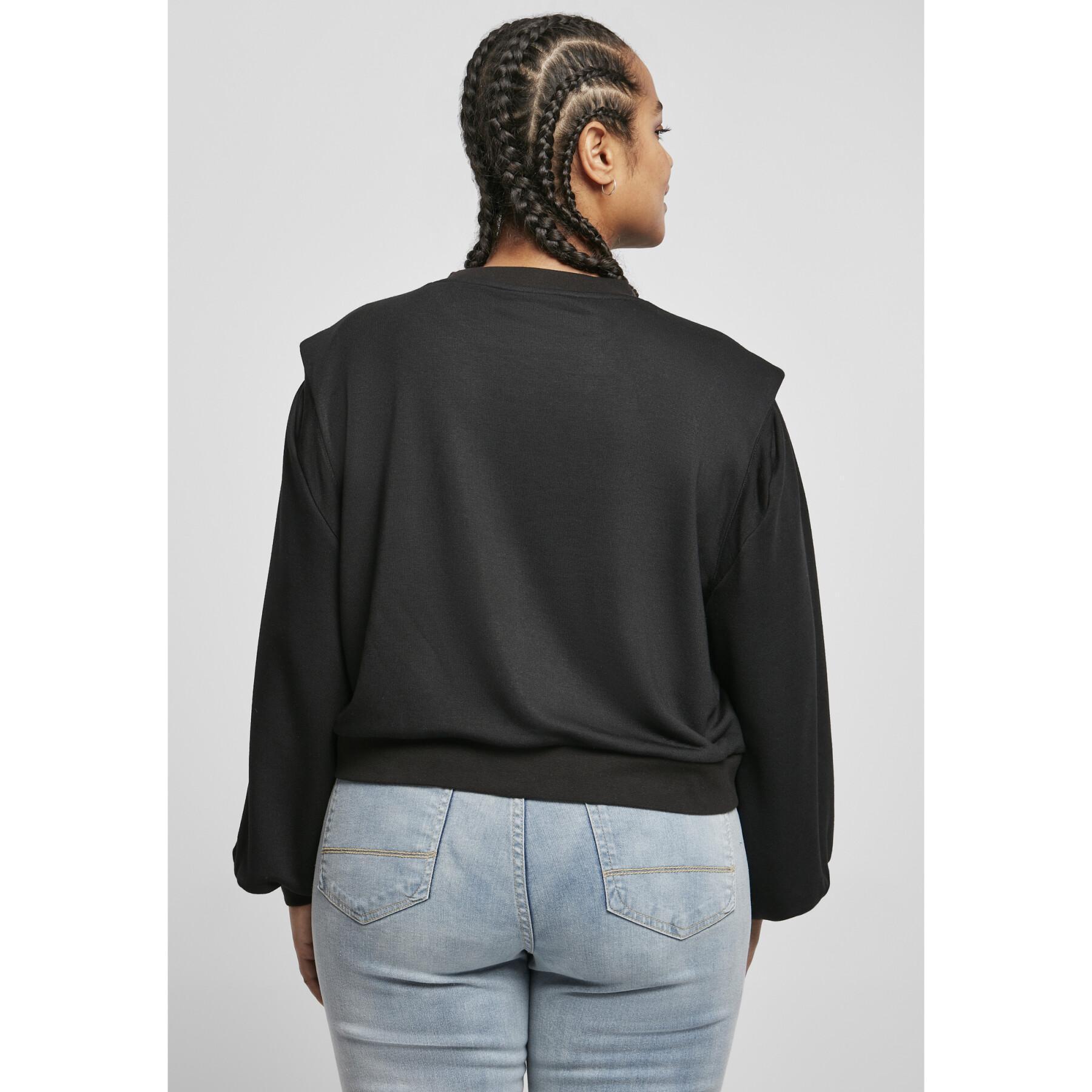 Sweatshirt round neck woman Urban Classics ded shoulder modal terry (Grandes tailles)