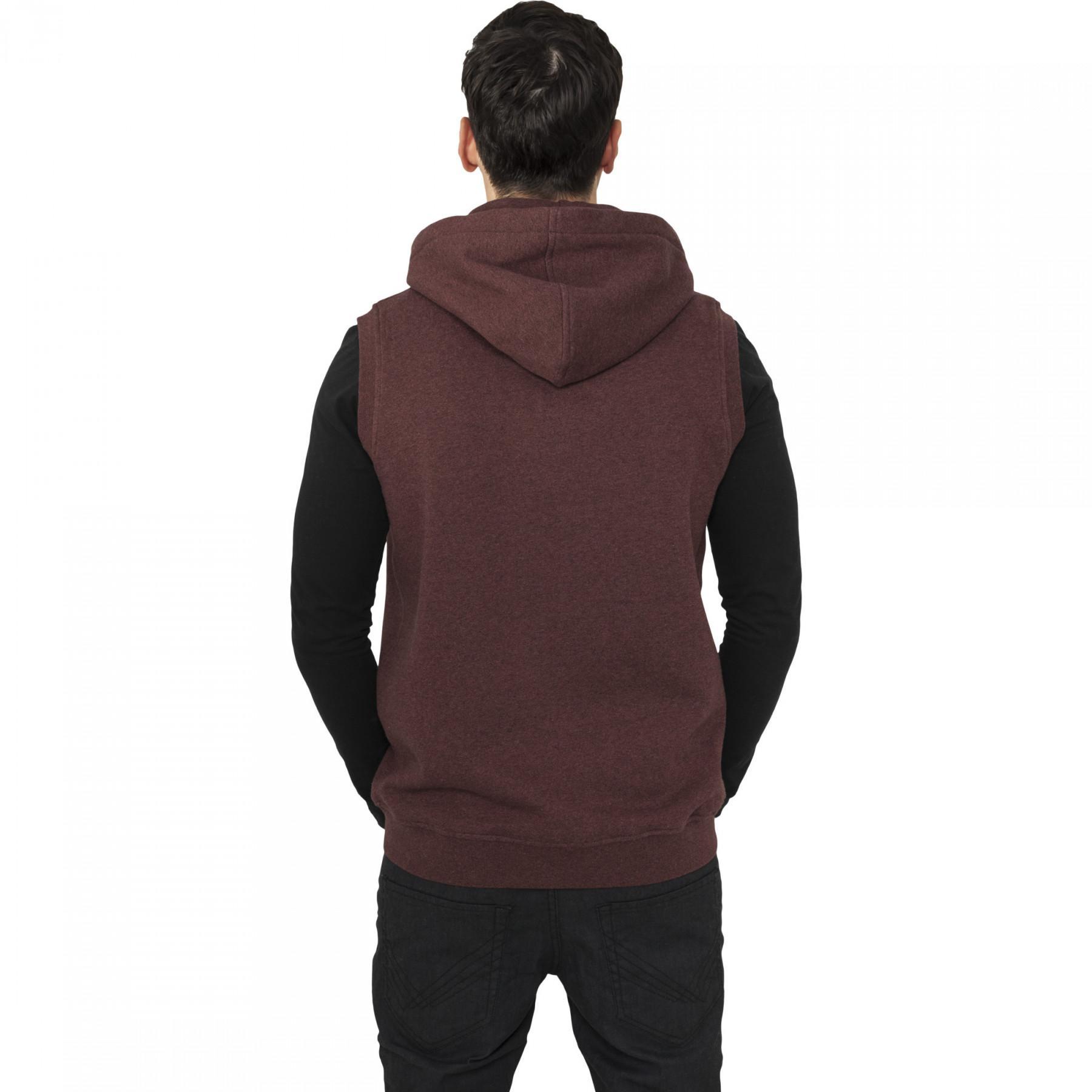 Hooded sweatshirt urban Classic zip melange