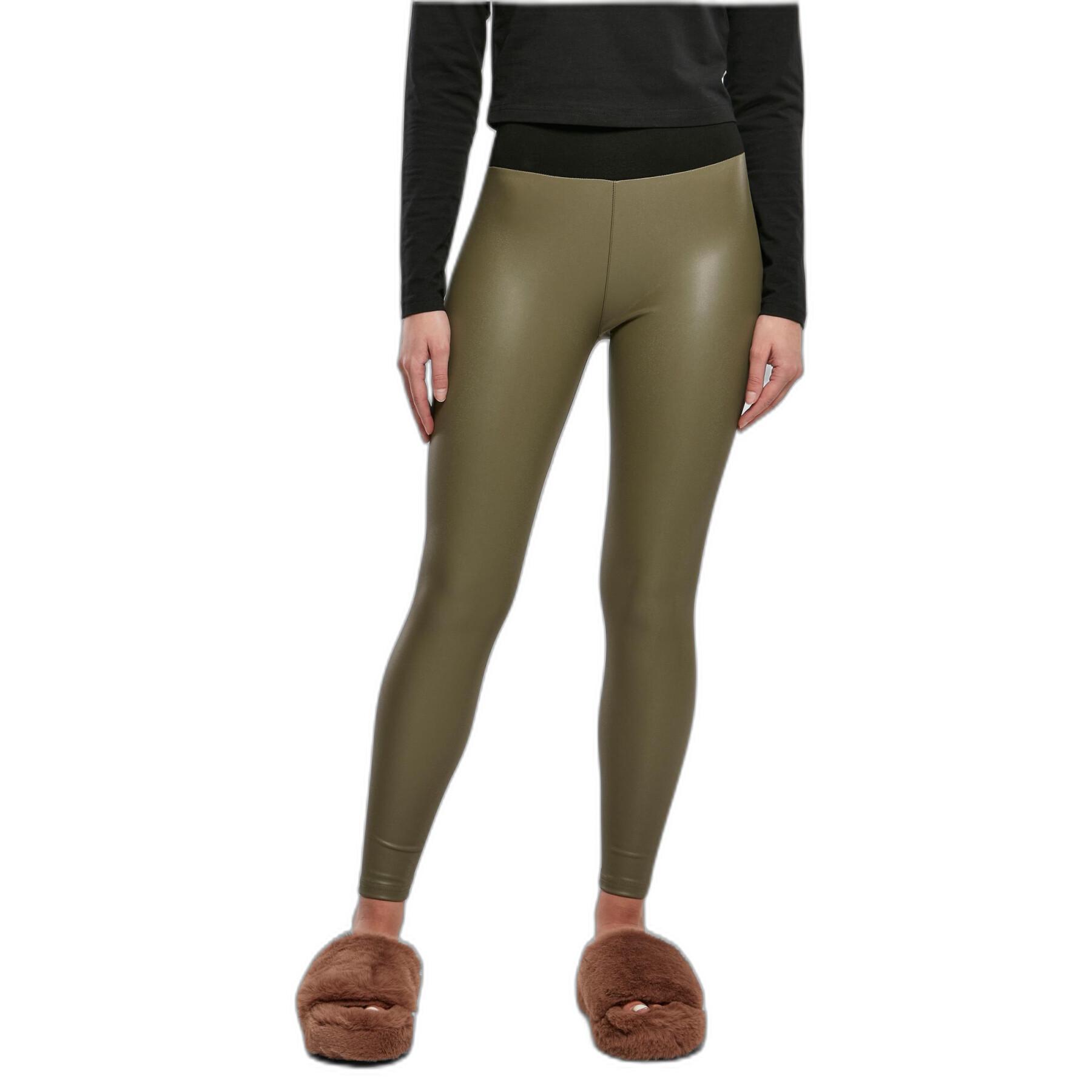 Women's high-waisted faux leather leggings Urban Classics - Pants - Winter  - Lifestyle