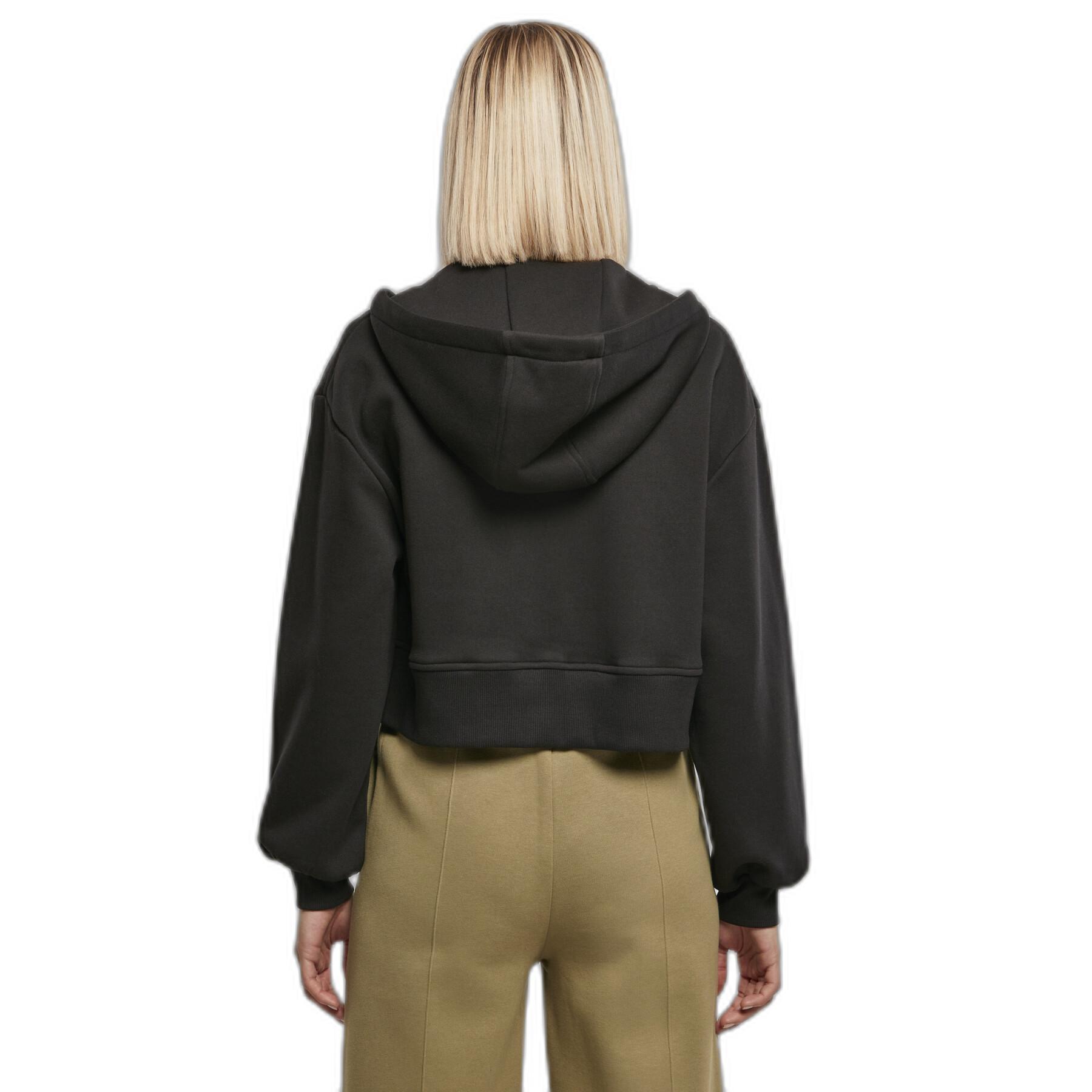 Women's short hooded zip-up sweatshirt Urban Classics Oversized
