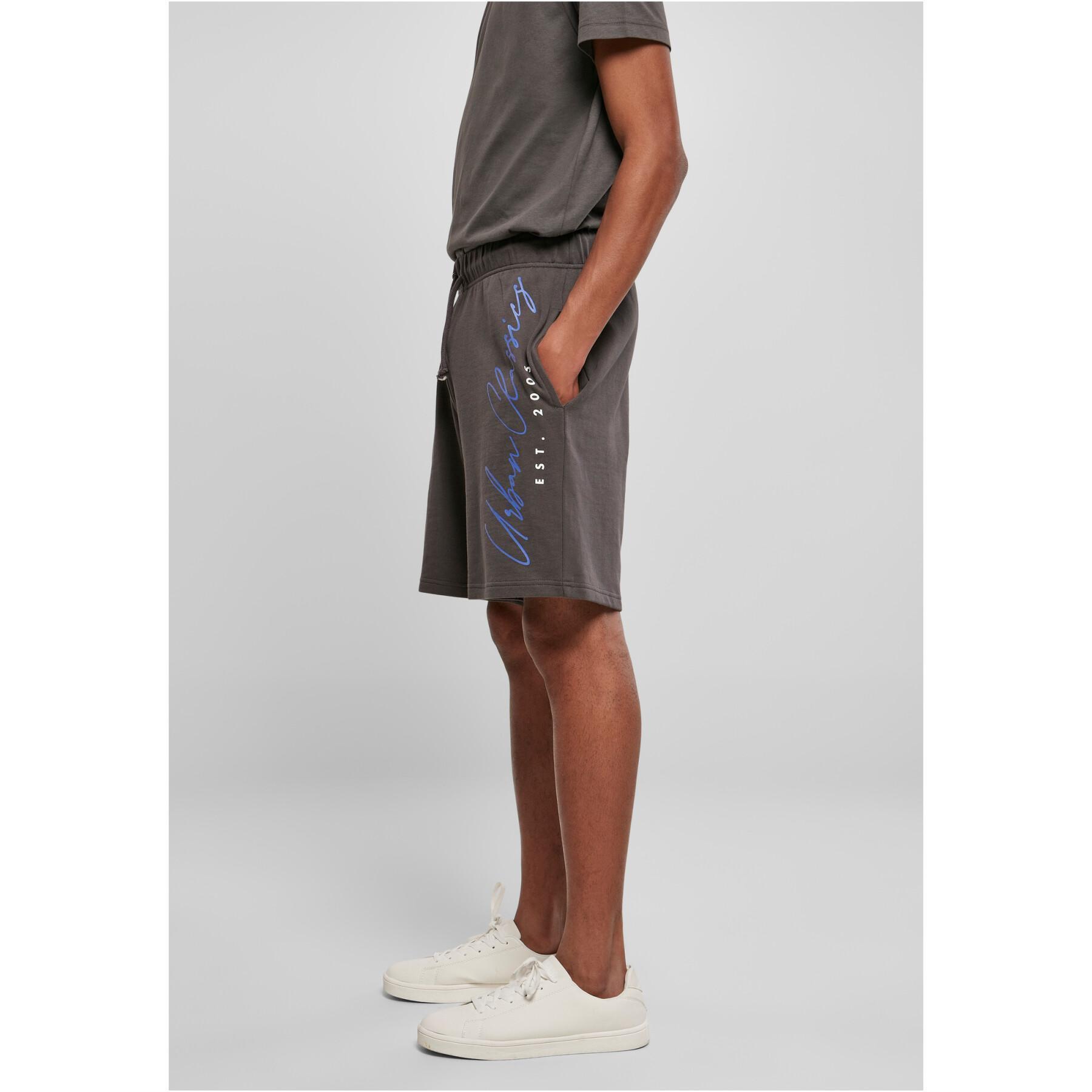 Fleece shorts with handwritten logo Urban Classics Script GT