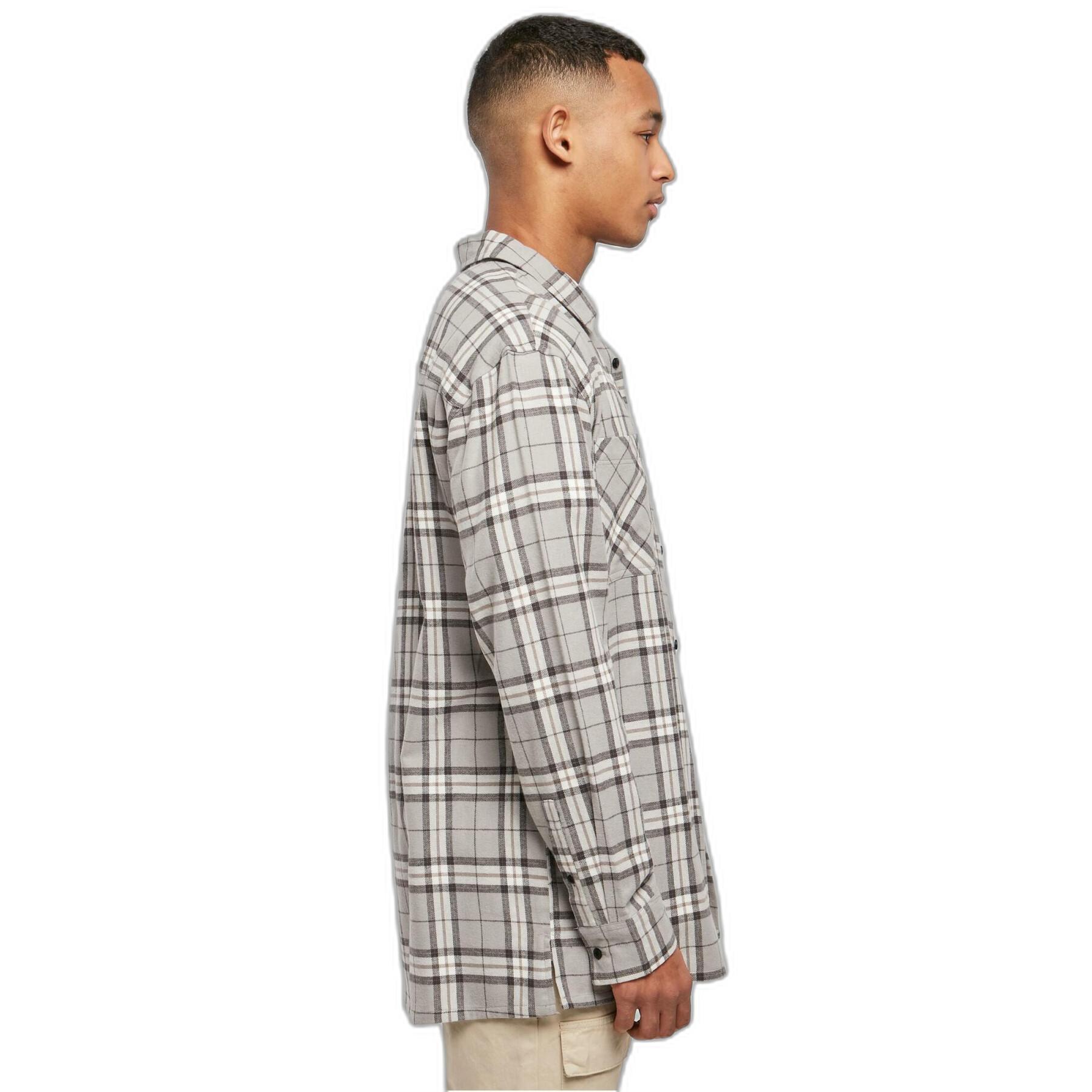 Shirt Urban Classics Long Oversized Grey Check